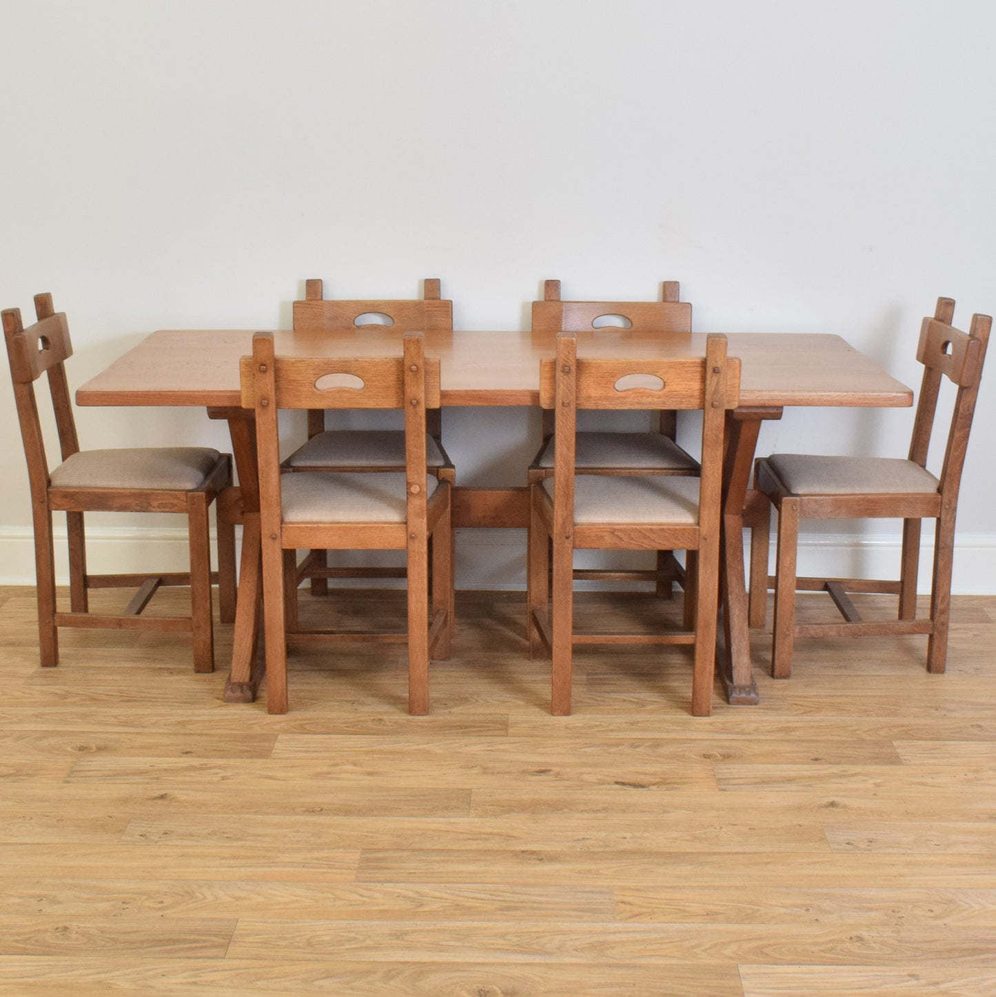 Restored Oak Table and Six Chairs