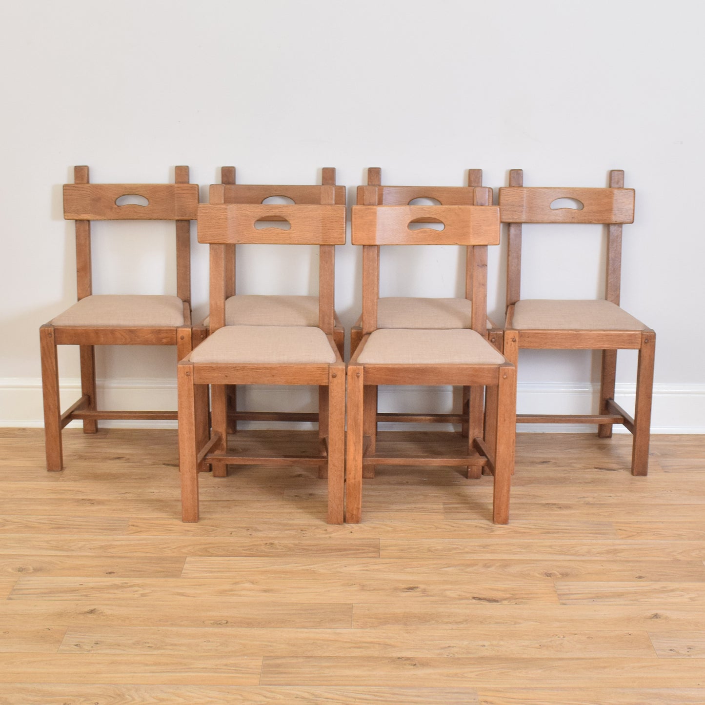Restored Oak Table and Six Chairs