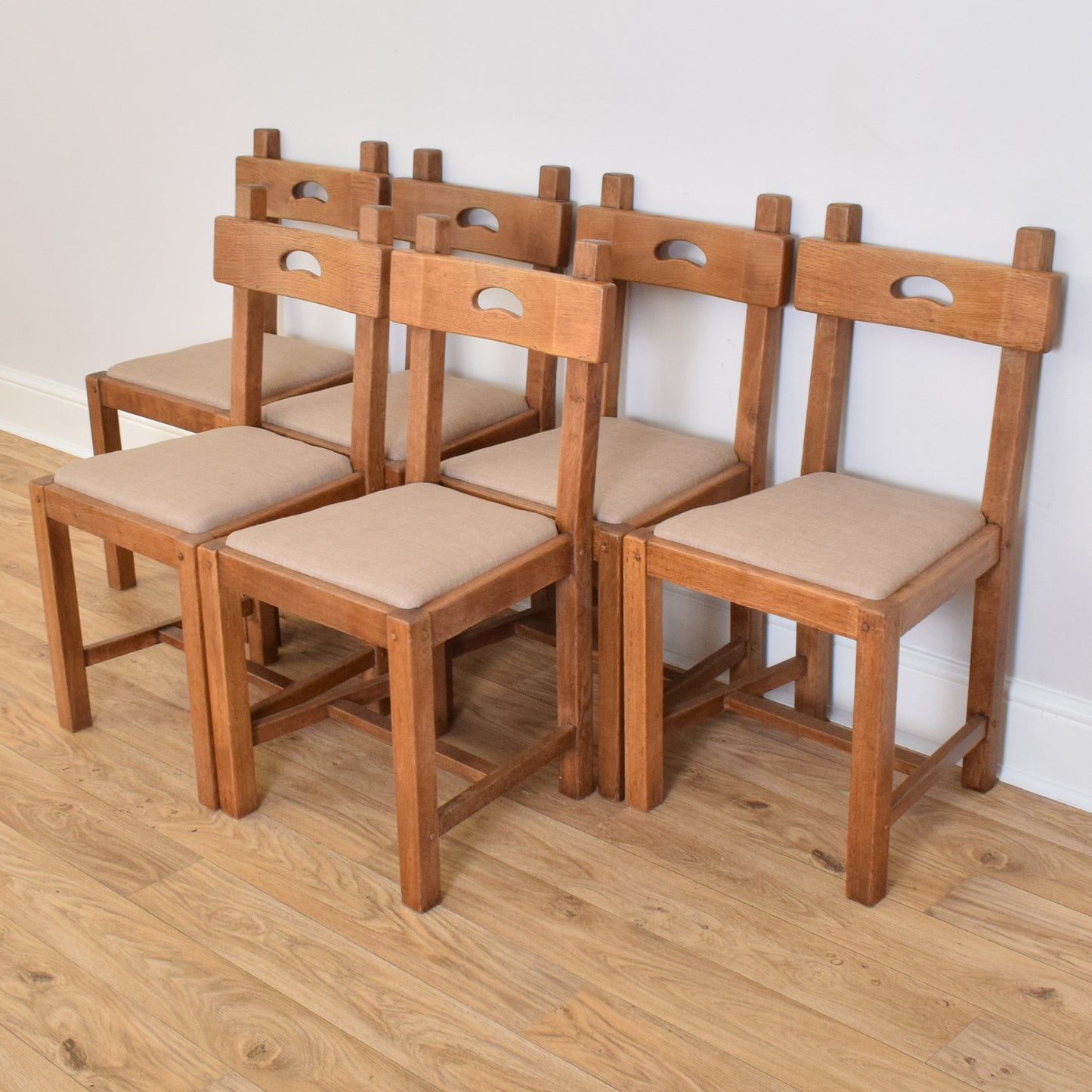 Restored Oak Table and Six Chairs