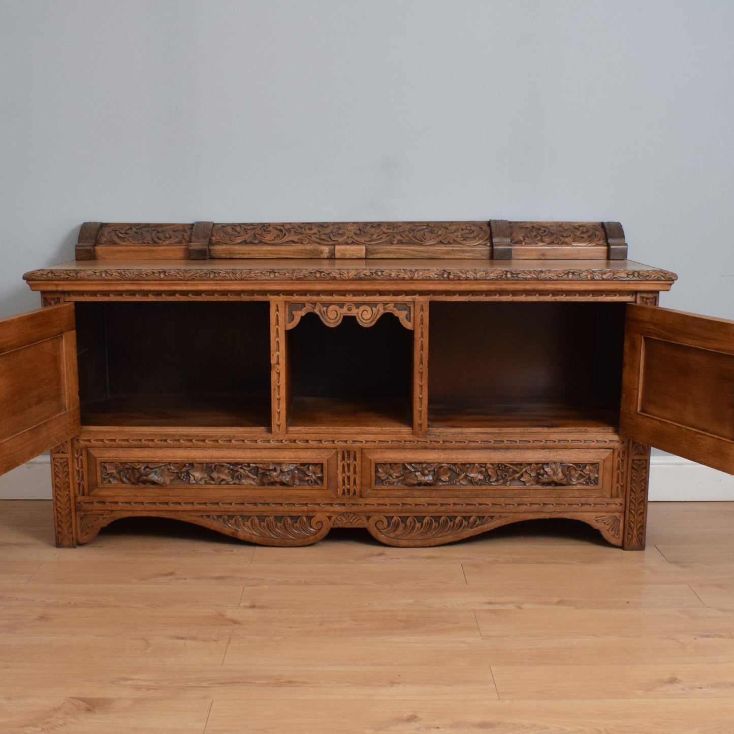 Ornate Carved Oak Sideboard
