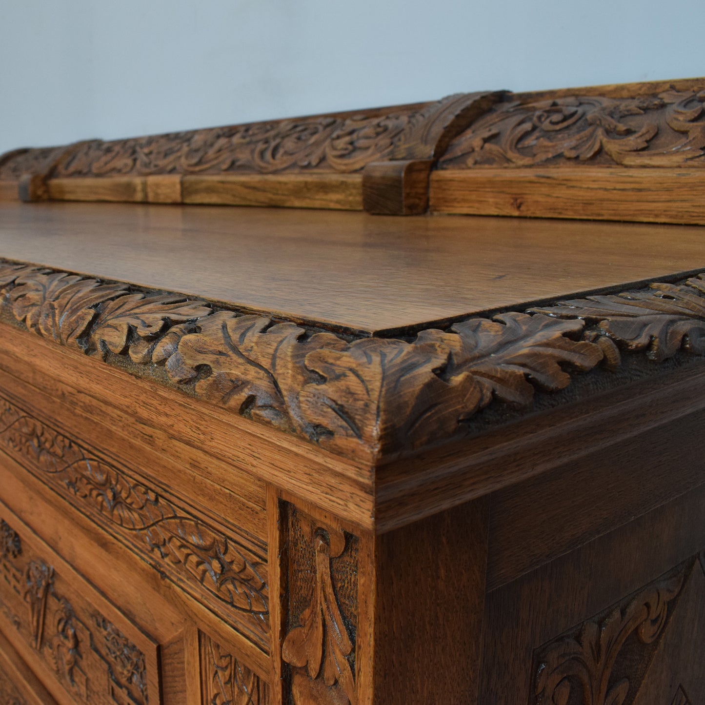 Ornate Carved Oak Sideboard