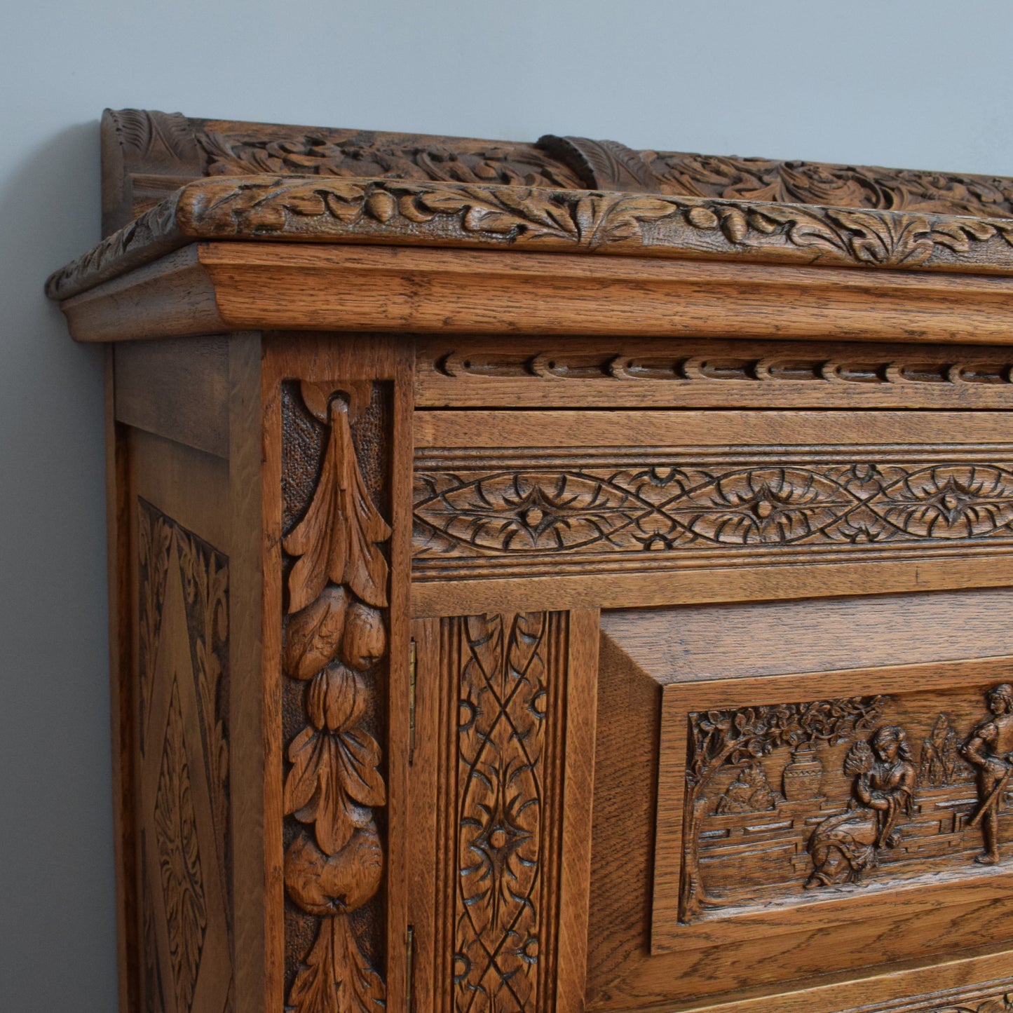 Ornate Carved Oak Sideboard