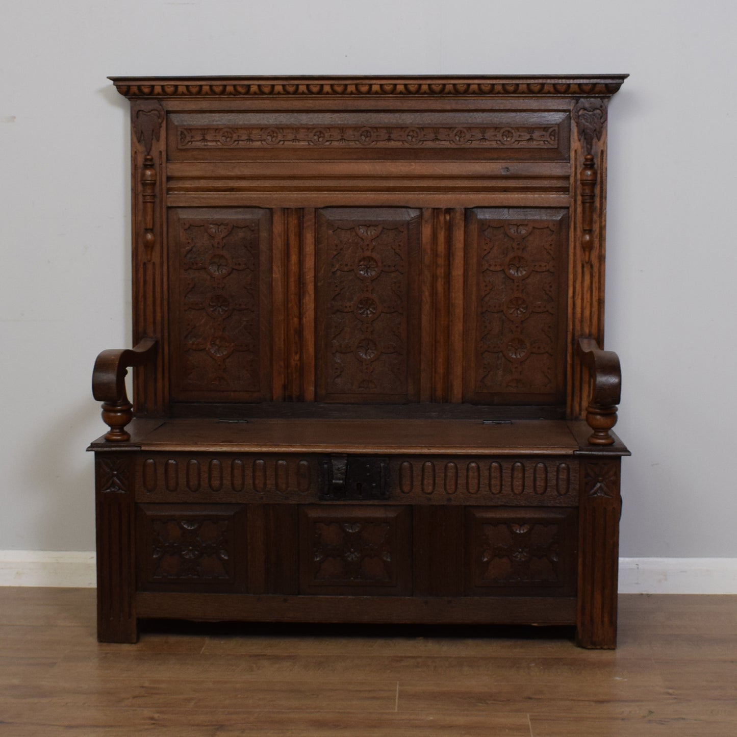 Vintage Oak Settle Bench