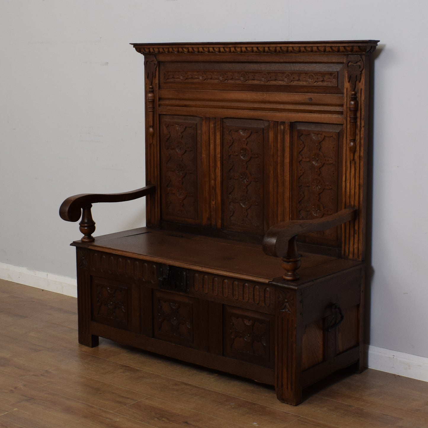 Vintage Oak Settle Bench