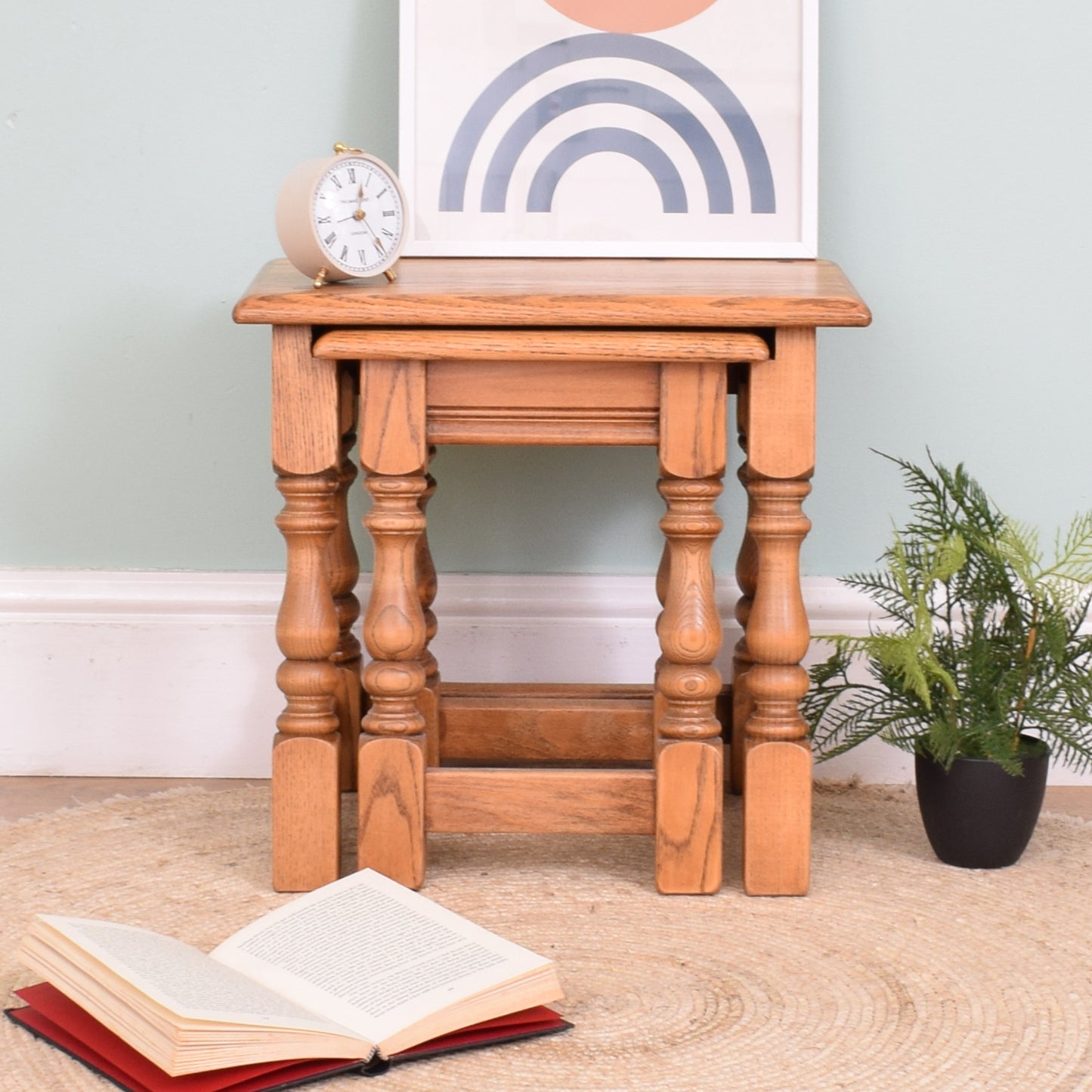 Oak Nest of Two Tables