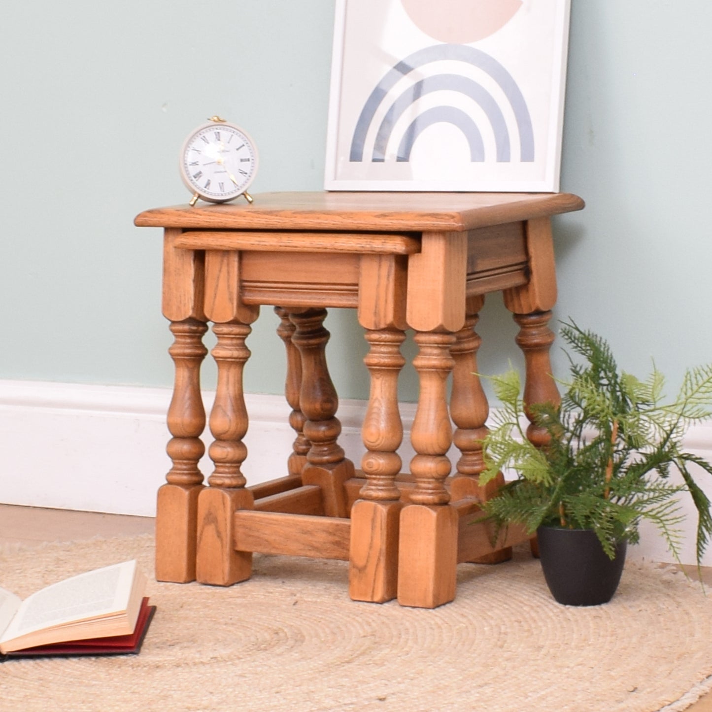 Oak Nest of Two Tables