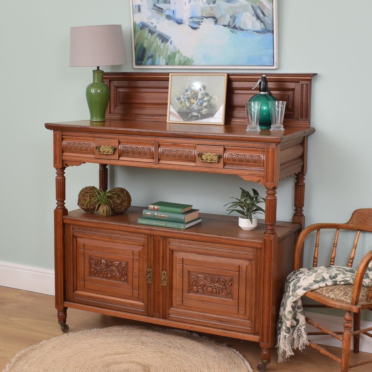 Mahogany Sideboard with Intricate Carvings