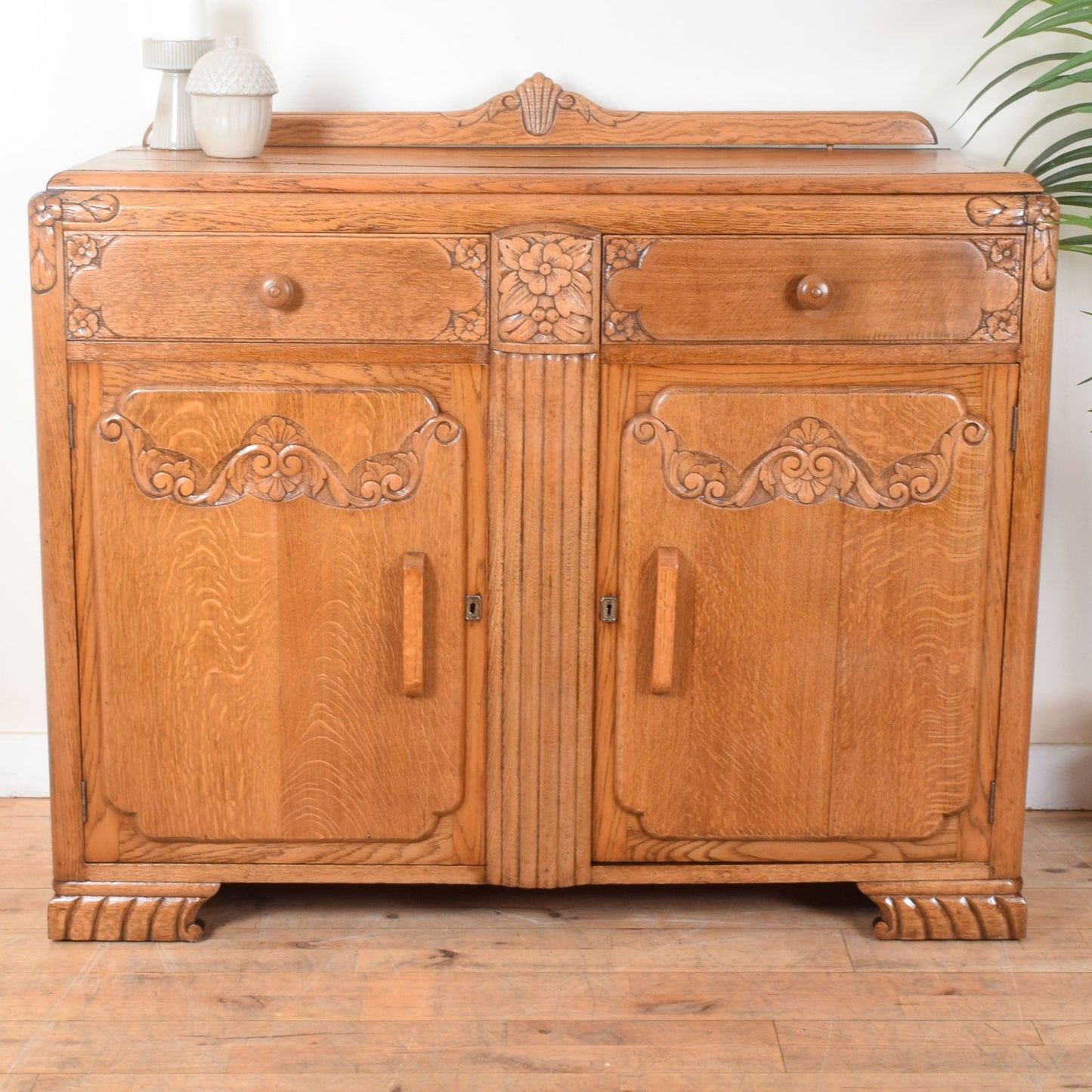Carved Oak Sideboard