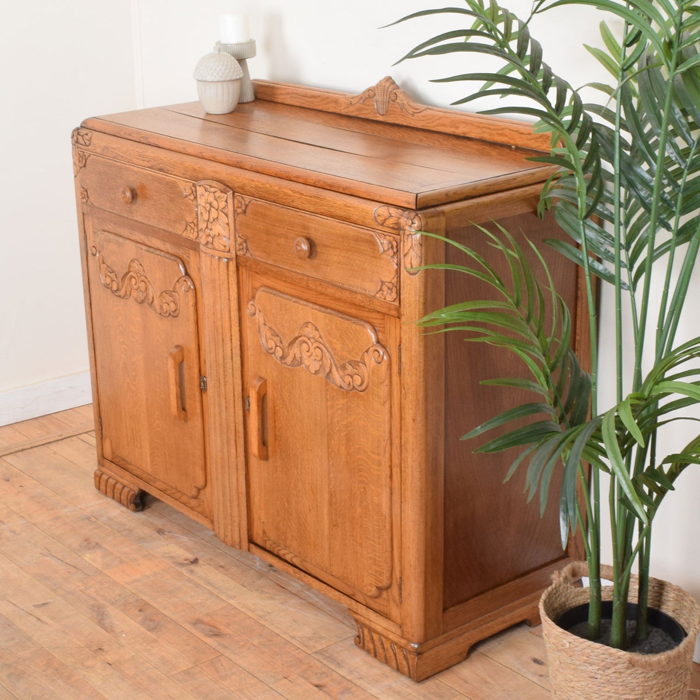 Carved Oak Sideboard