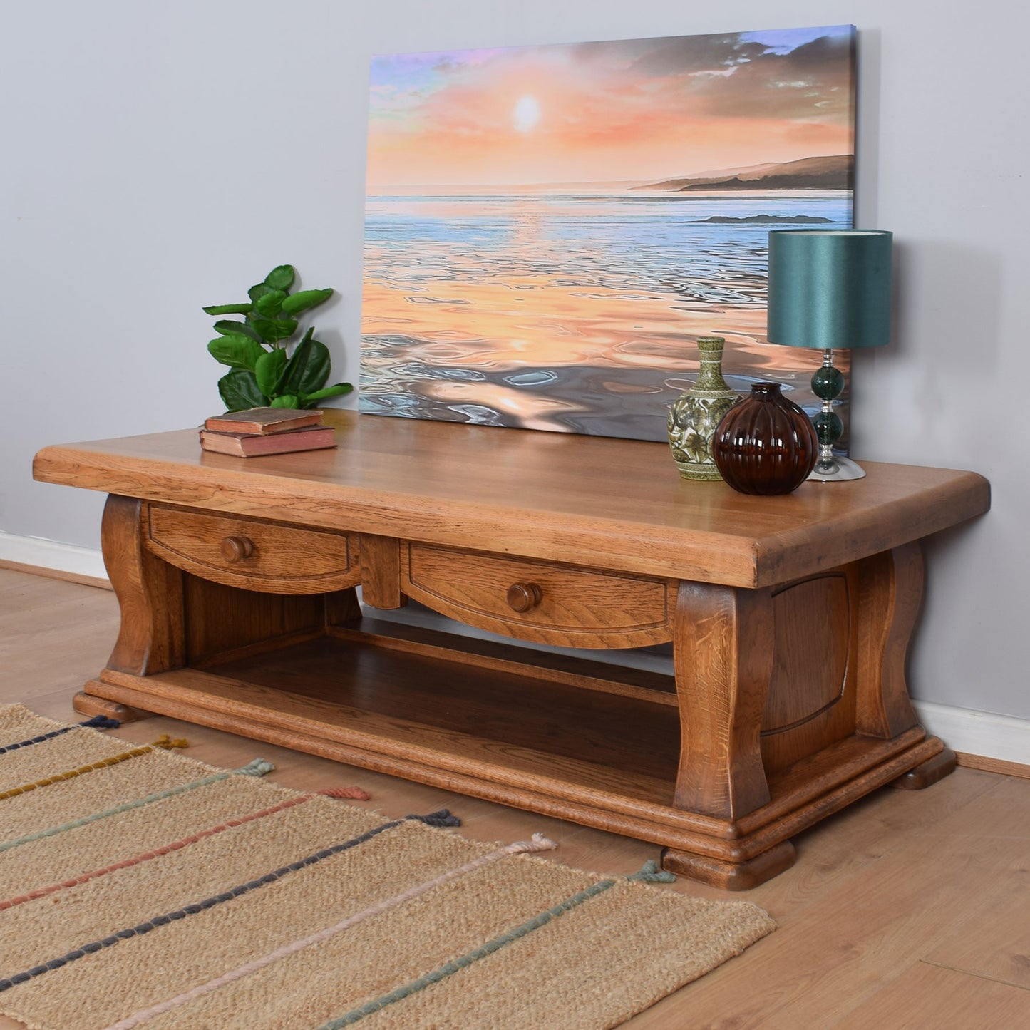 Oak Two-Drawer Coffee Table