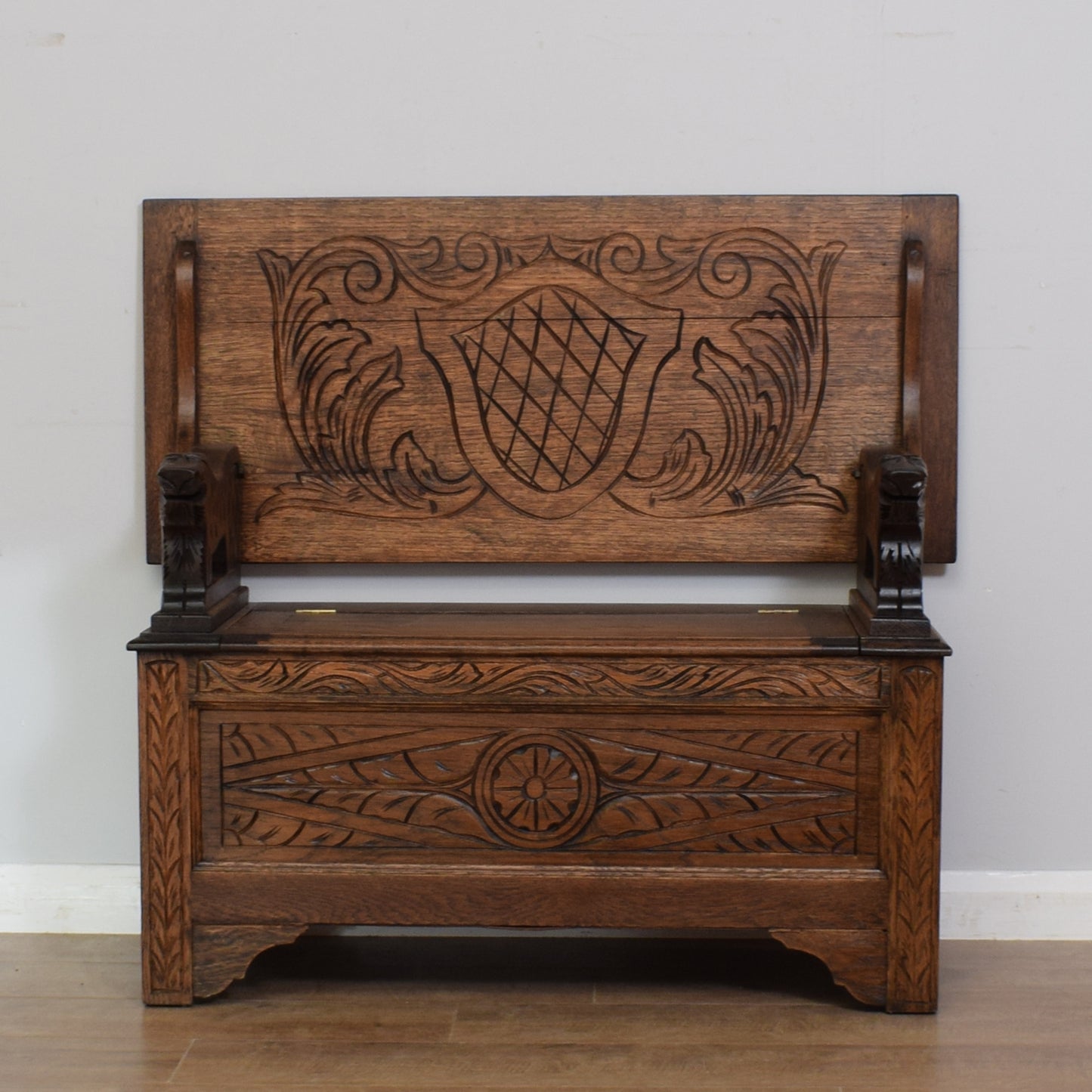 Vintage Oak Monks Bench