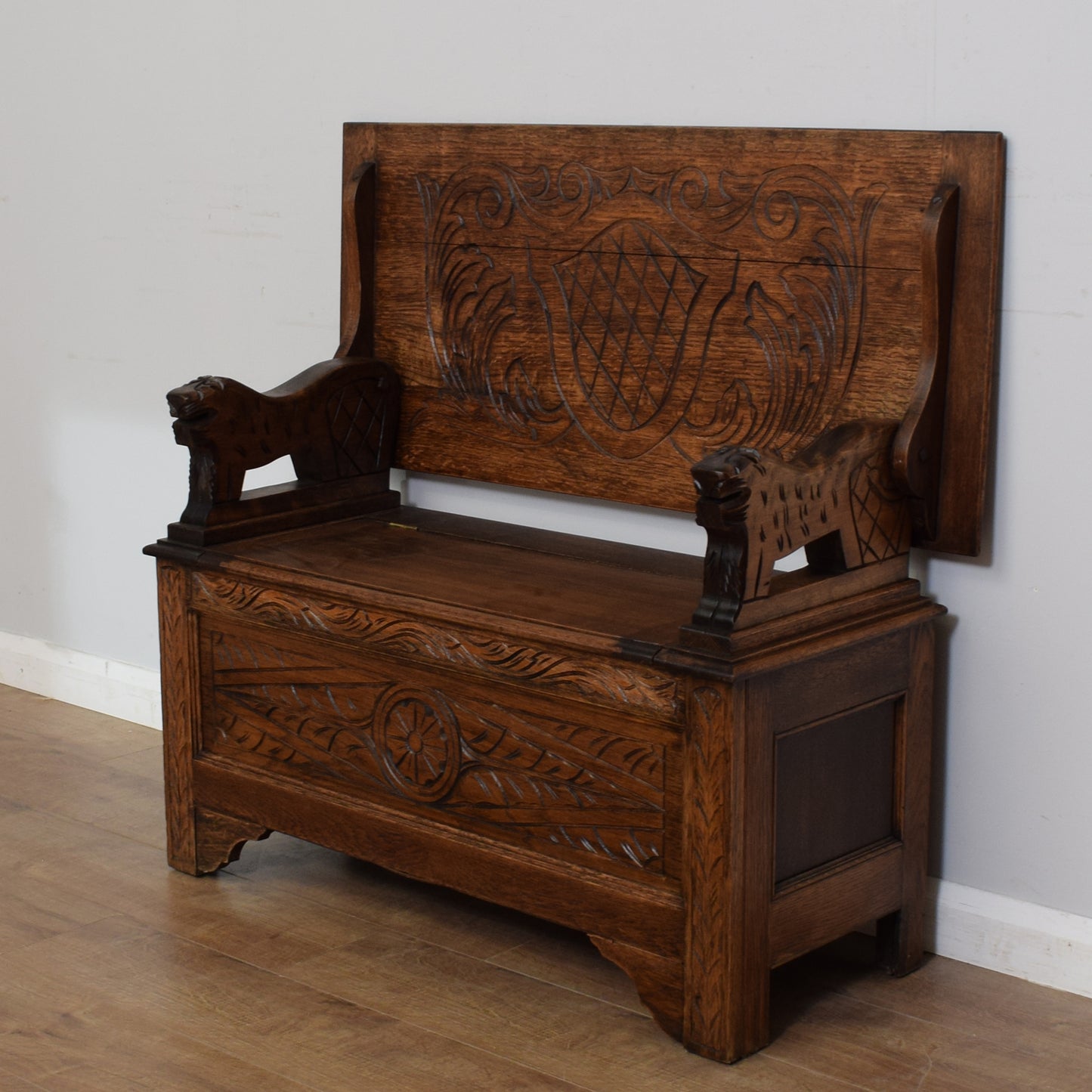 Vintage Oak Monks Bench