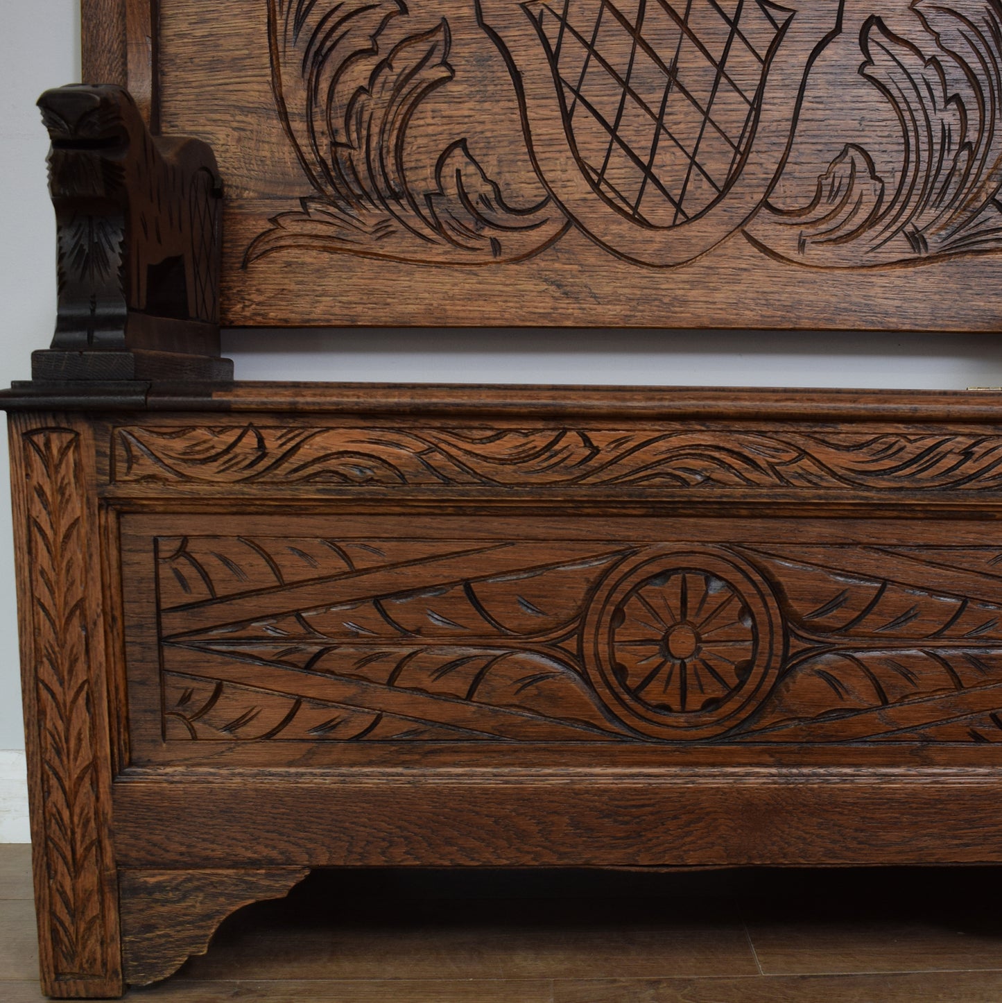 Vintage Oak Monks Bench