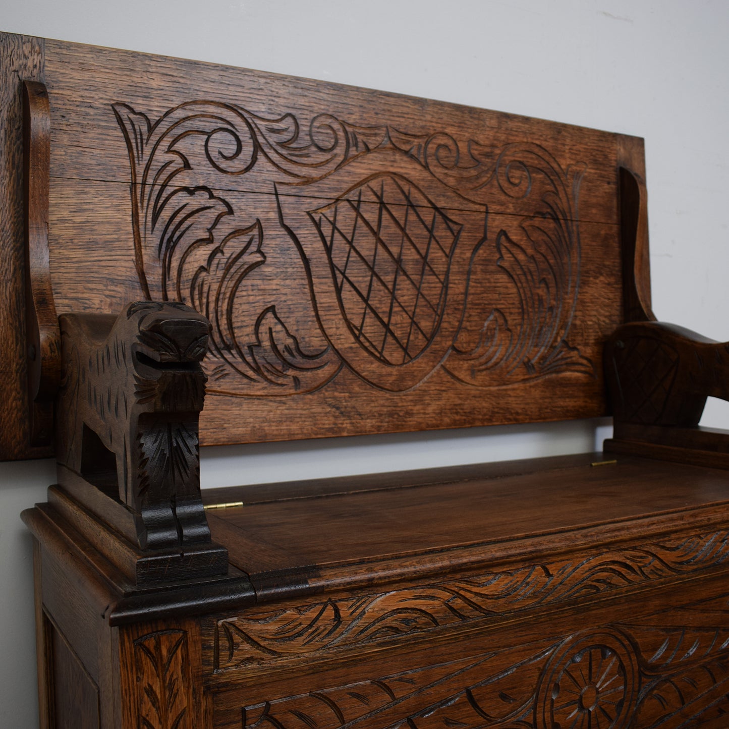 Vintage Oak Monks Bench