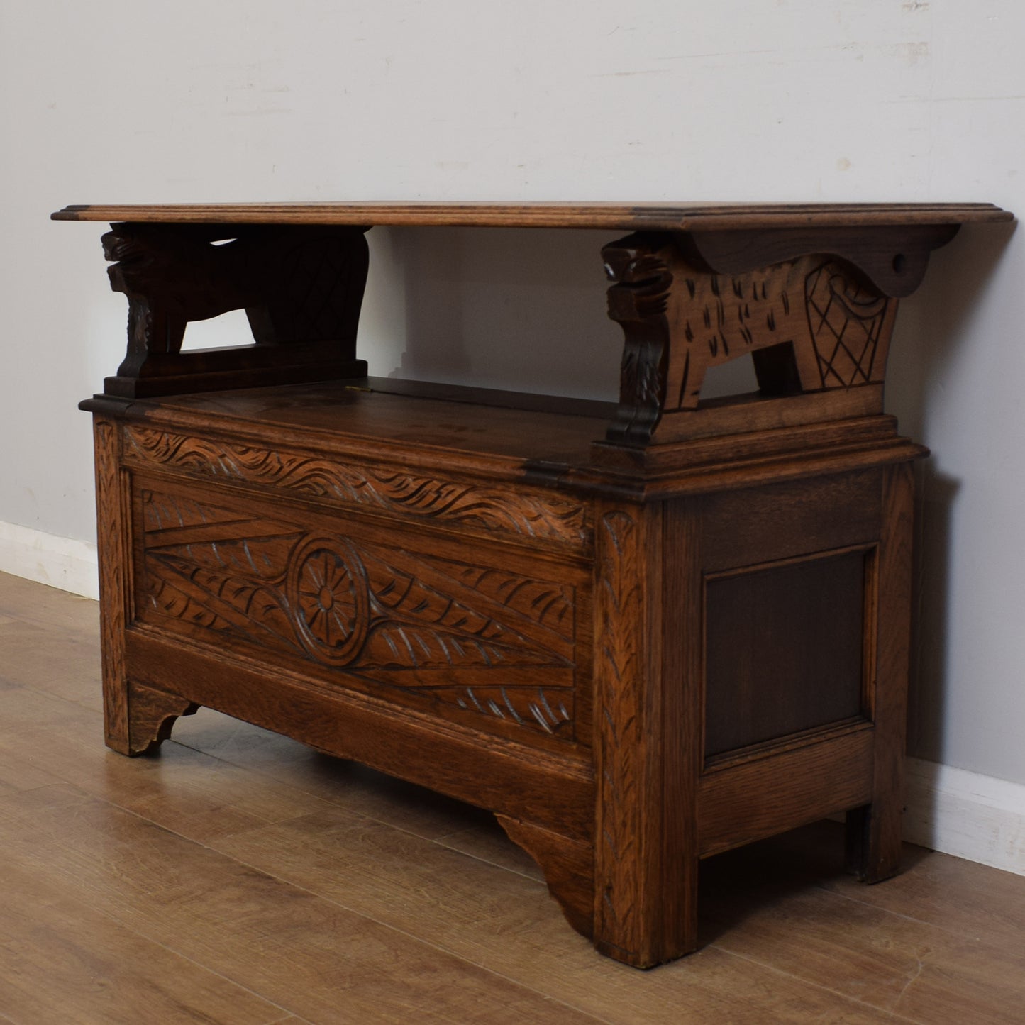 Vintage Oak Monks Bench