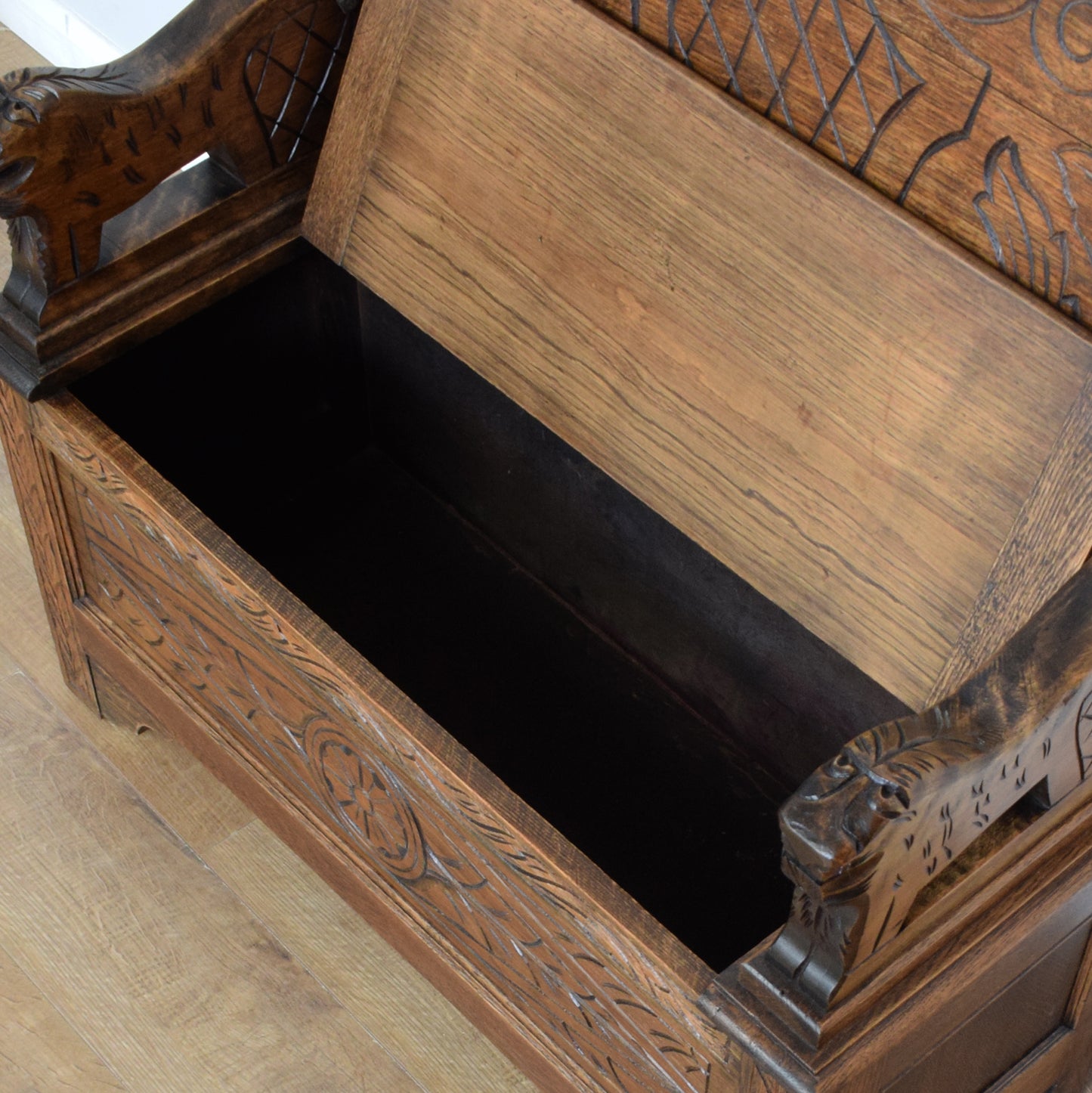 Vintage Oak Monks Bench