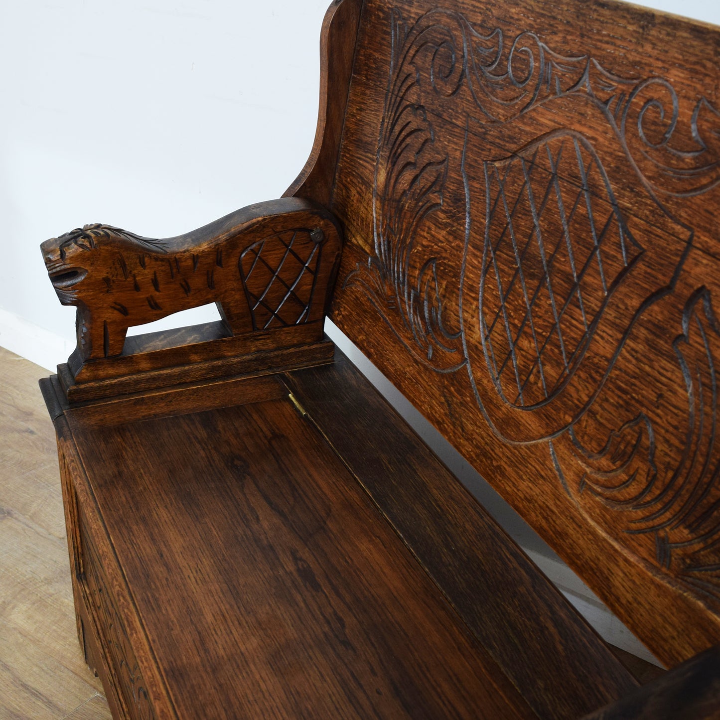 Vintage Oak Monks Bench
