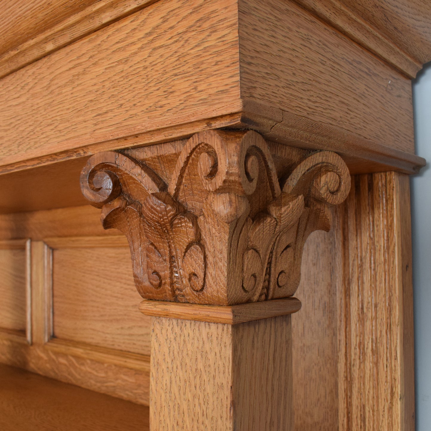Large Oak Mirrored Sideboard