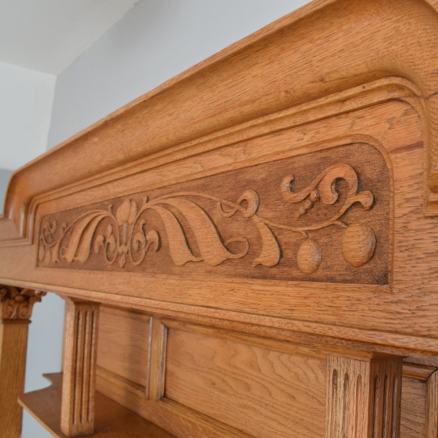 Large Oak Mirrored Sideboard