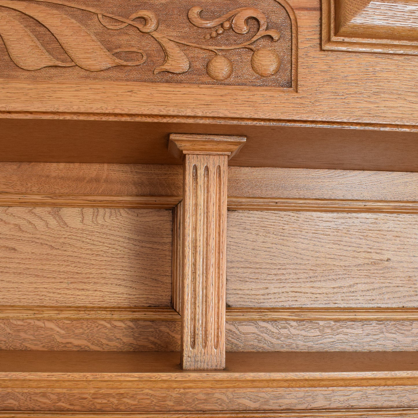 Large Oak Mirrored Sideboard