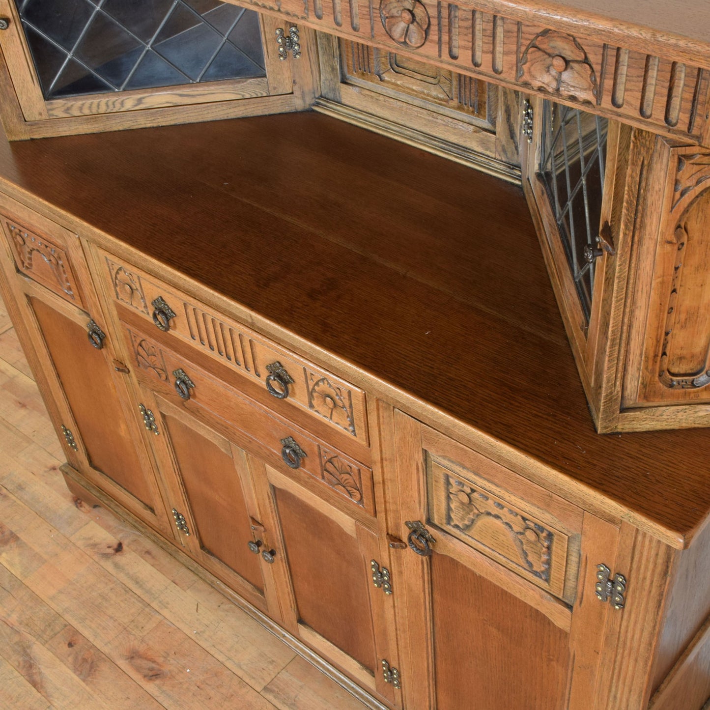 Carved Oak Court Cabinet