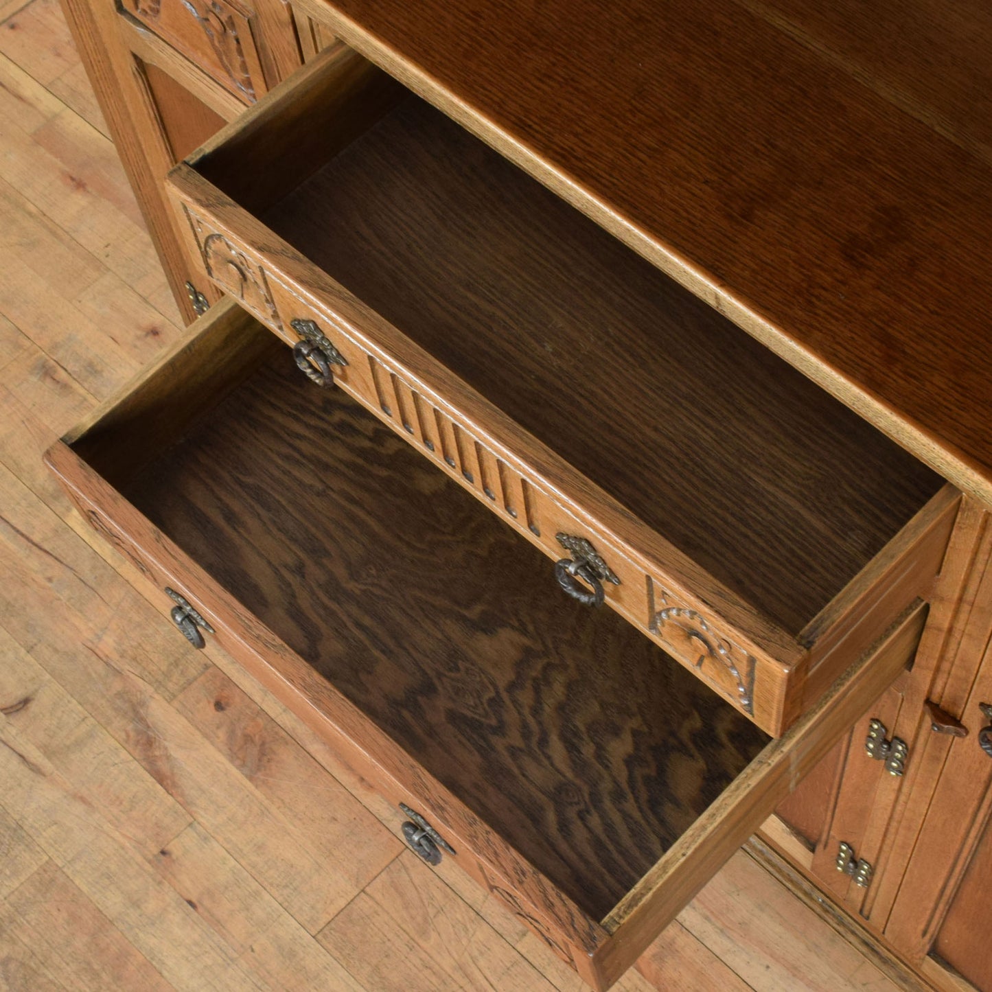 Carved Oak Court Cabinet