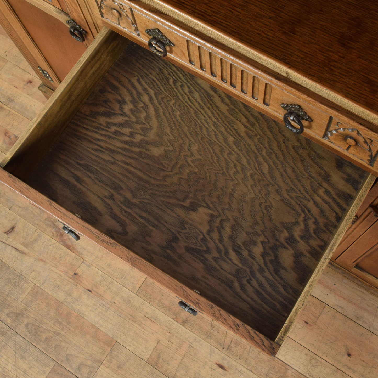 Carved Oak Court Cabinet