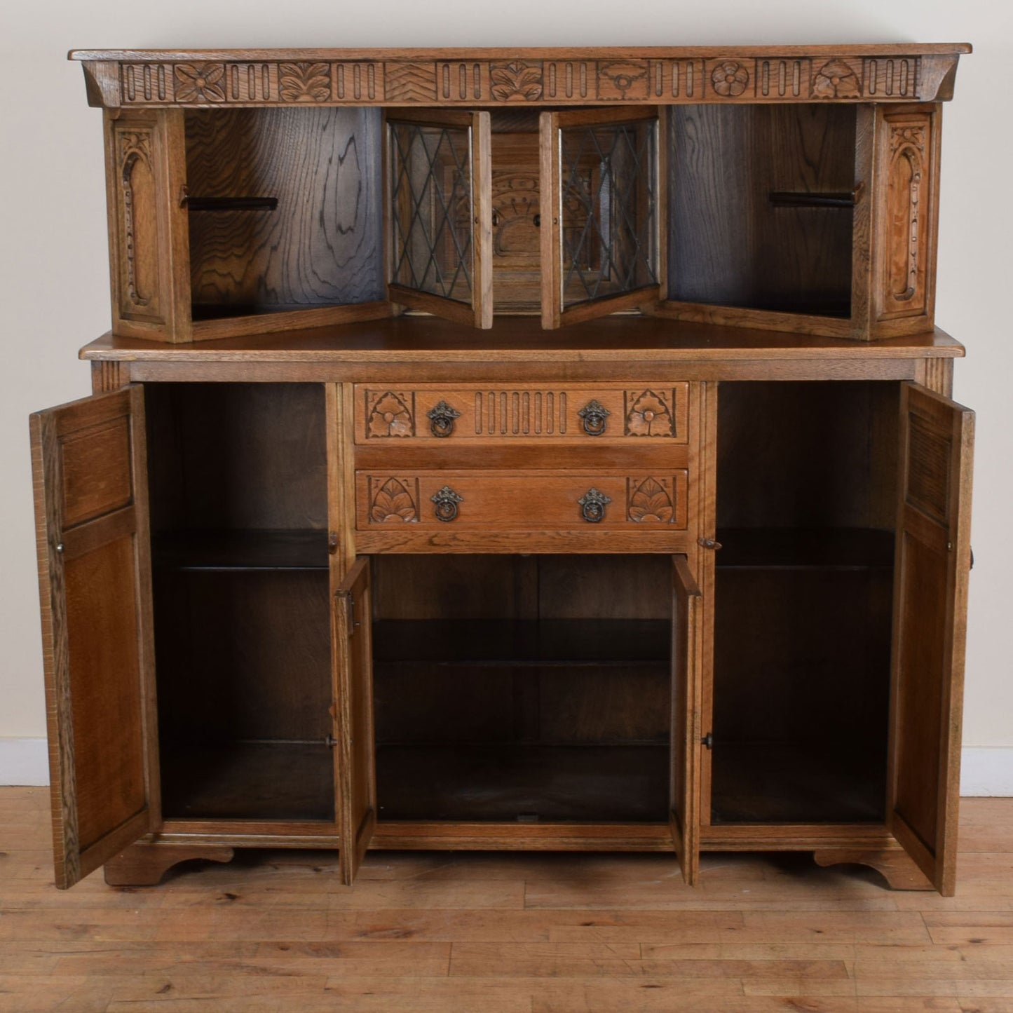 Carved Oak Court Cabinet