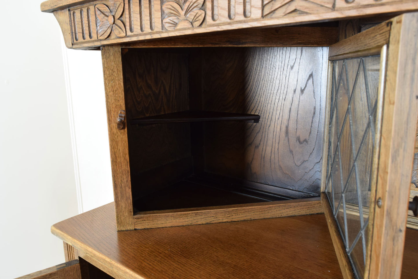 Carved Oak Court Cabinet