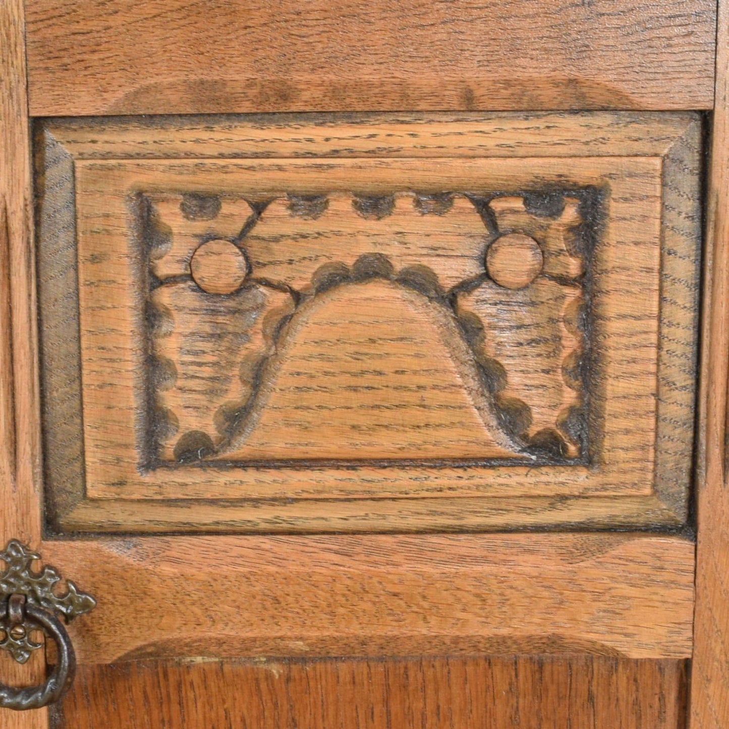 Carved Oak Court Cabinet