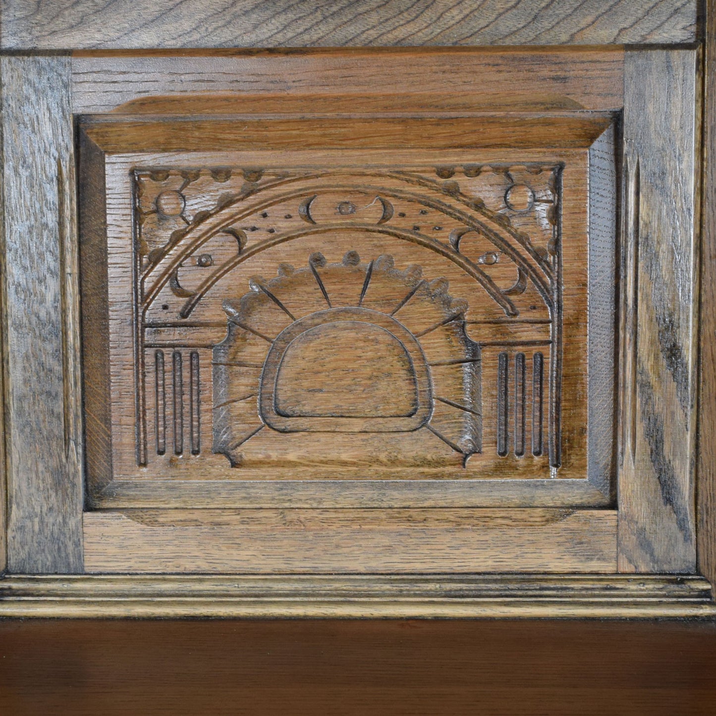 Carved Oak Court Cabinet