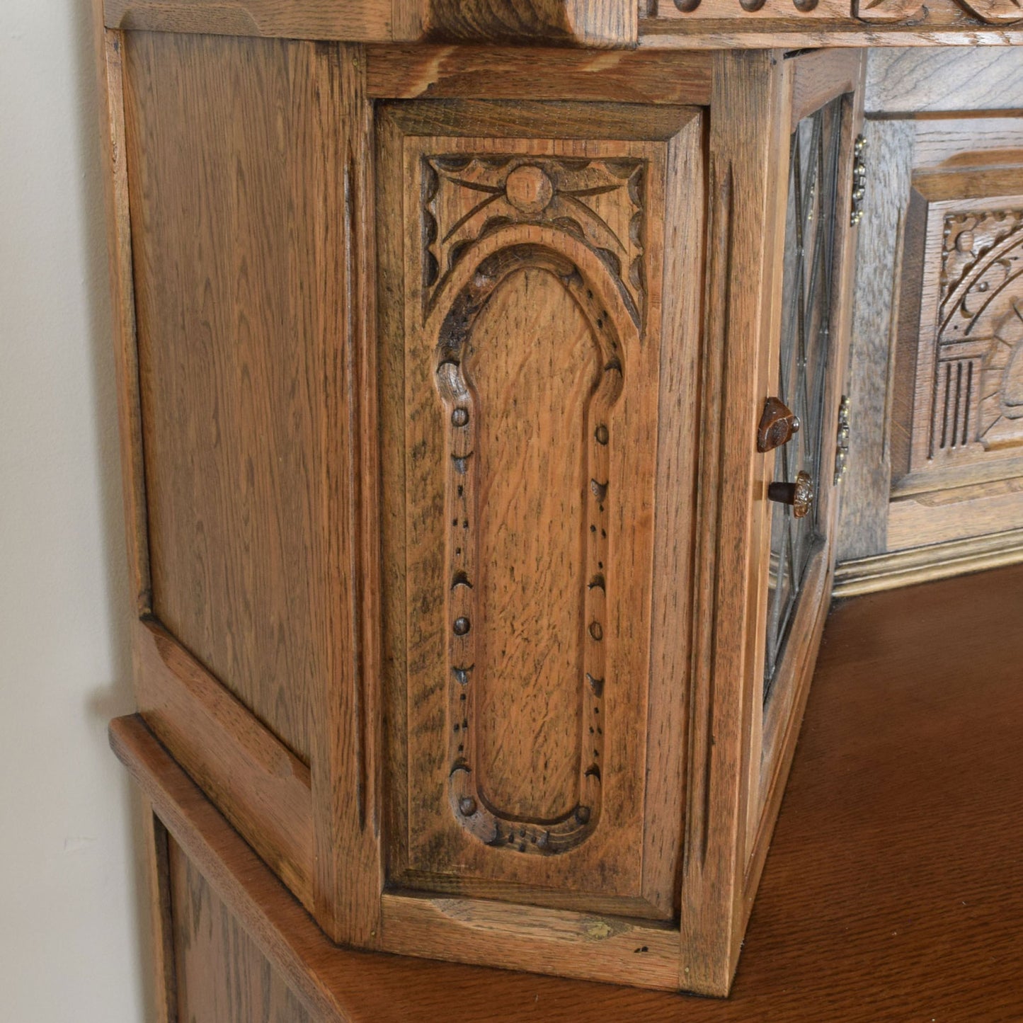 Carved Oak Court Cabinet