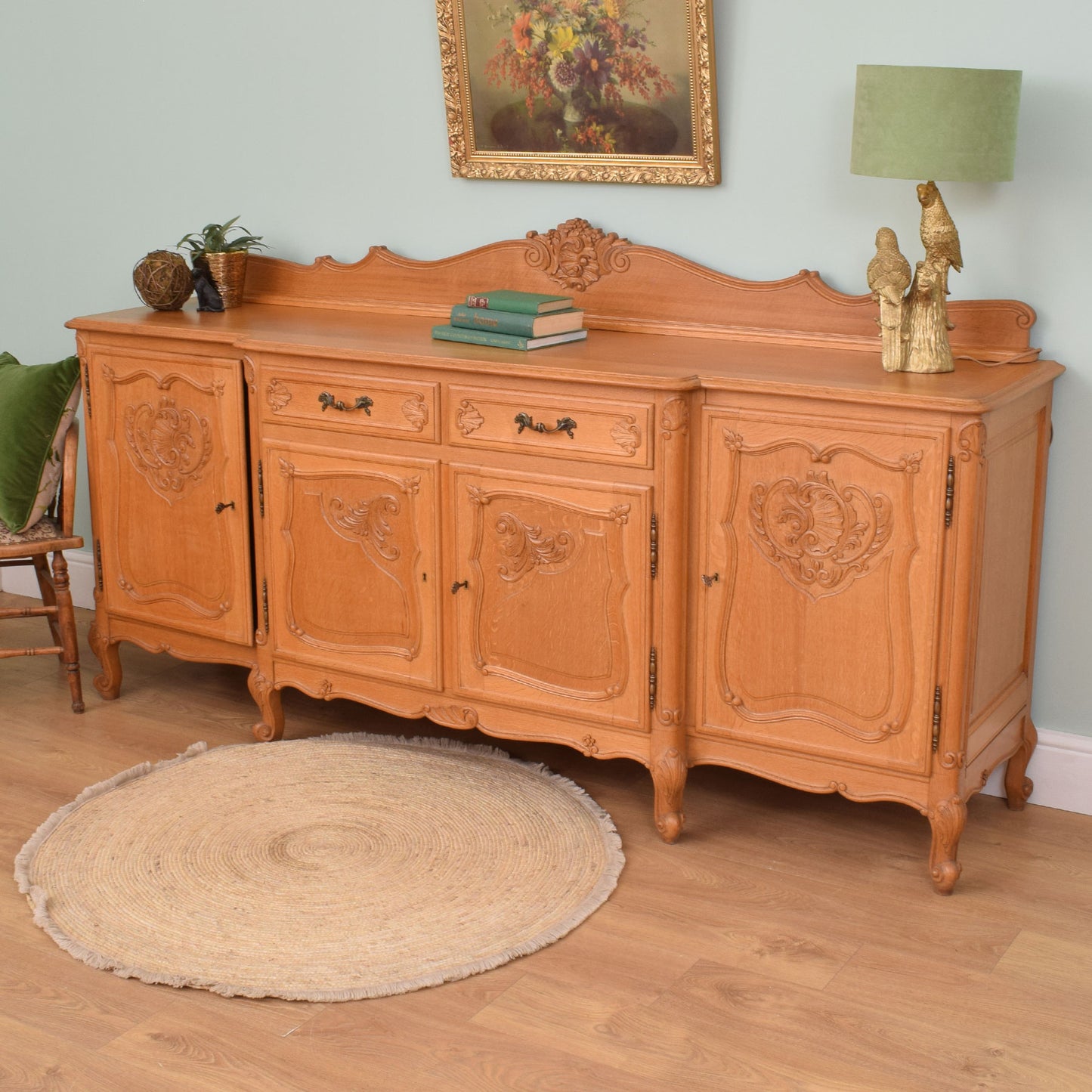 Large Carved French Oak Sideboard