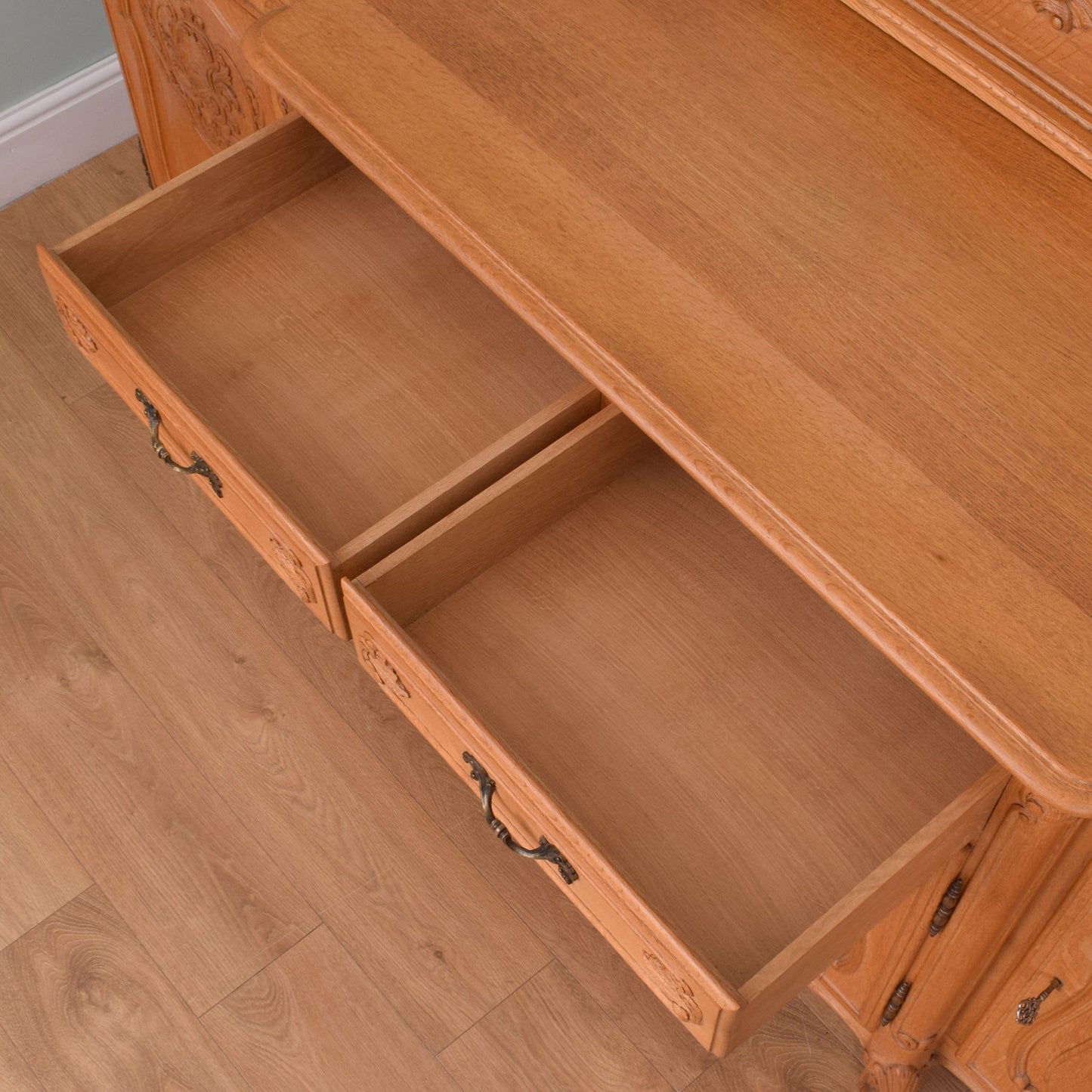 Large Carved French Oak Sideboard