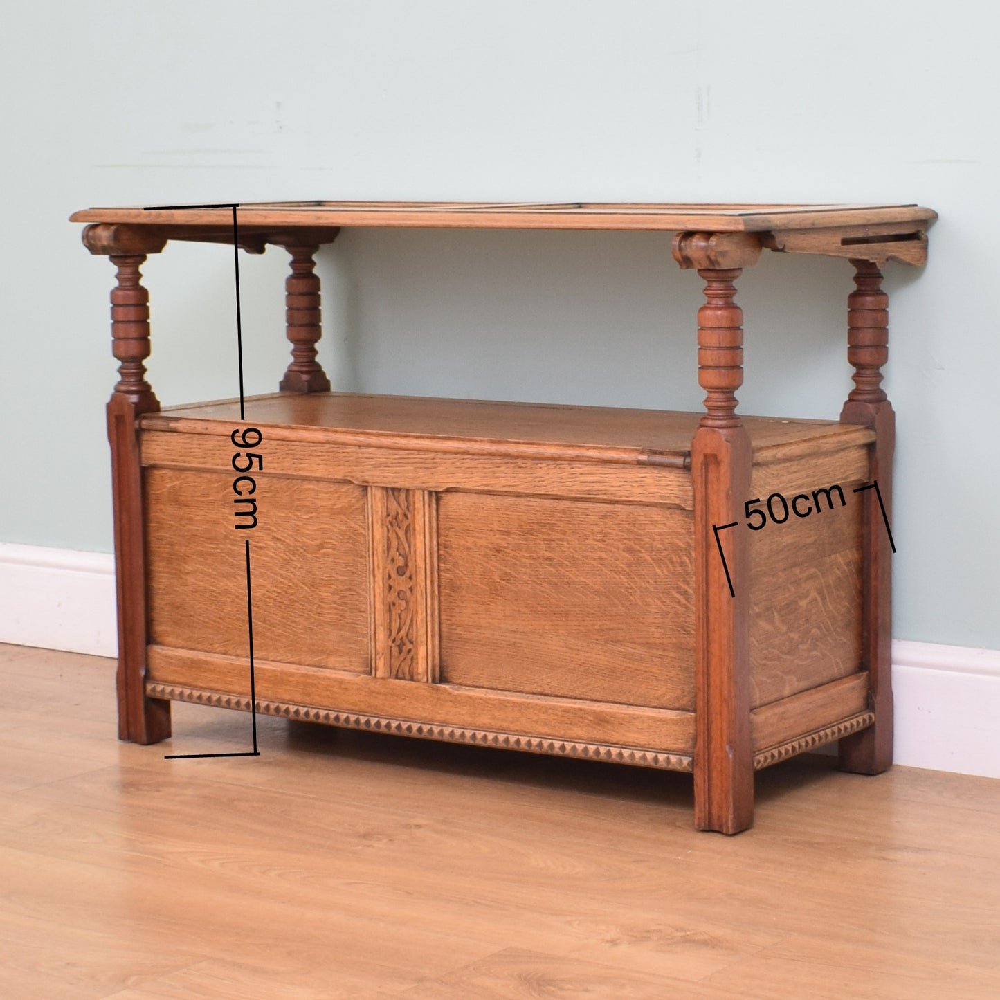 Vintage Oak Monks Bench