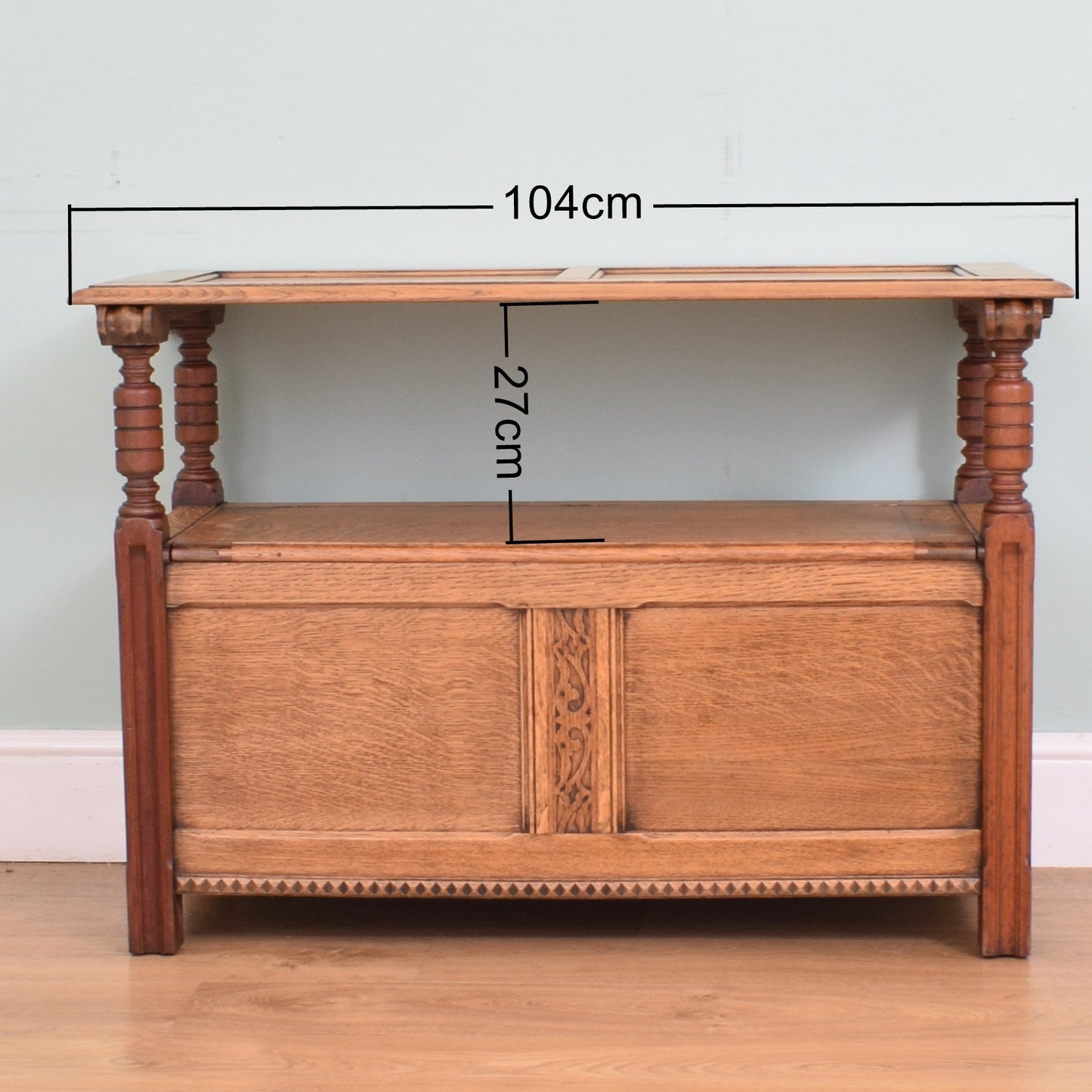 Vintage Oak Monks Bench