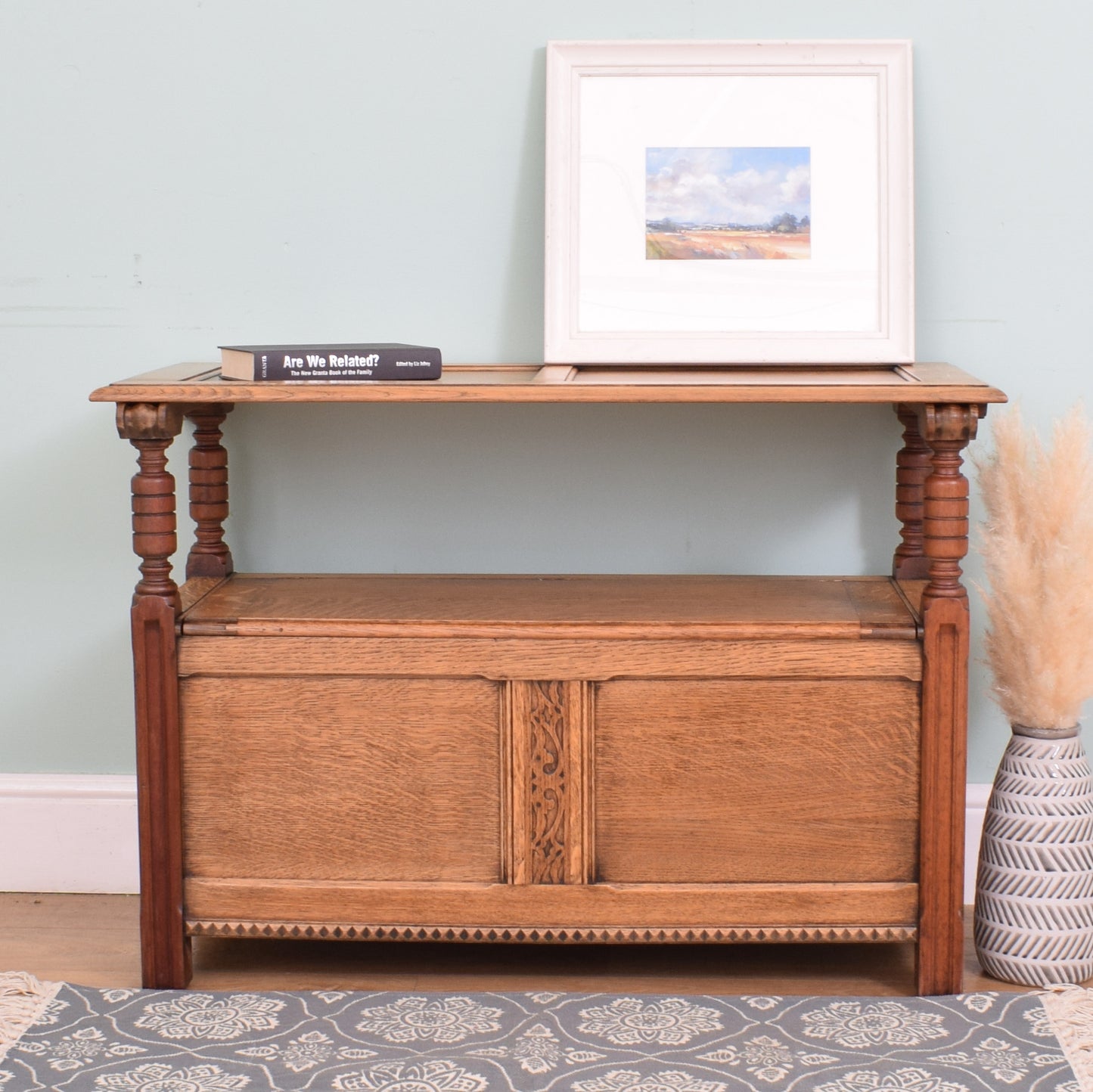 Vintage Oak Monks Bench