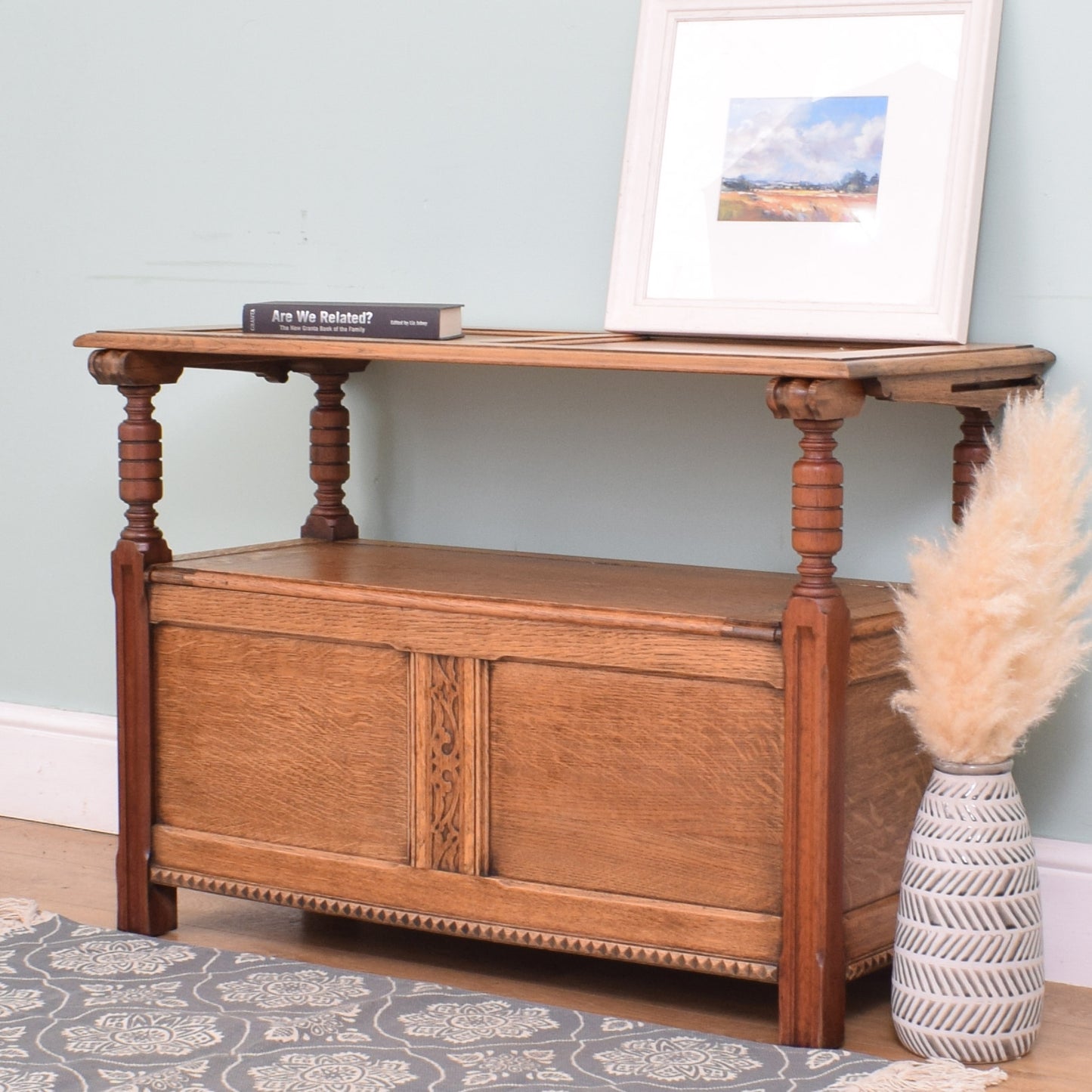 Vintage Oak Monks Bench