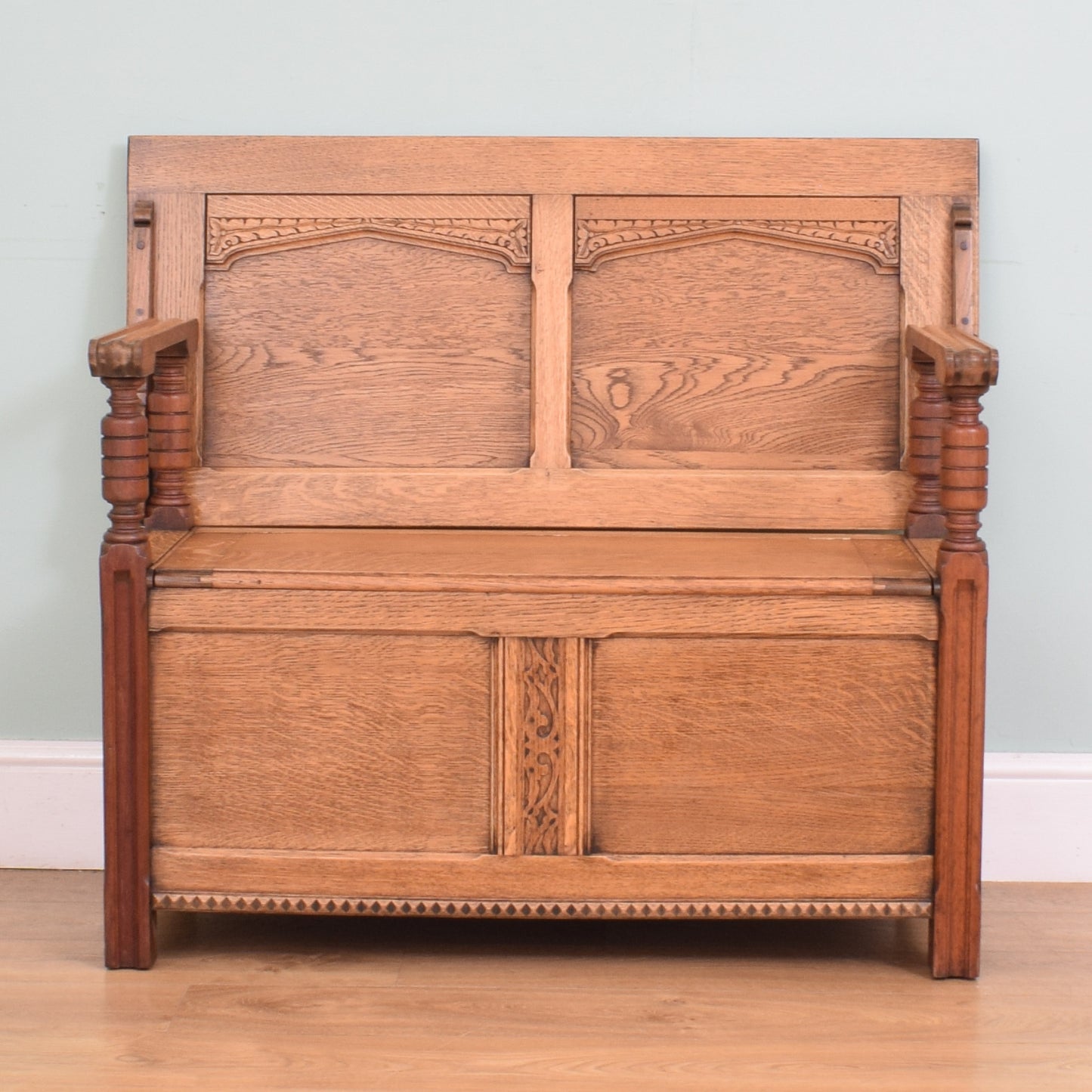 Vintage Oak Monks Bench