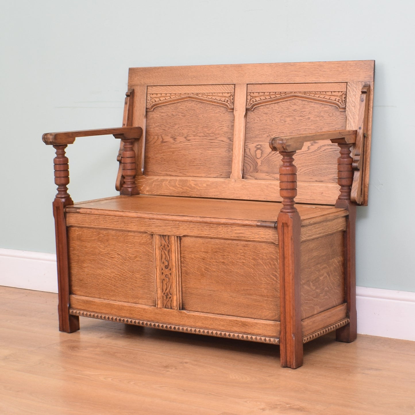 Vintage Oak Monks Bench