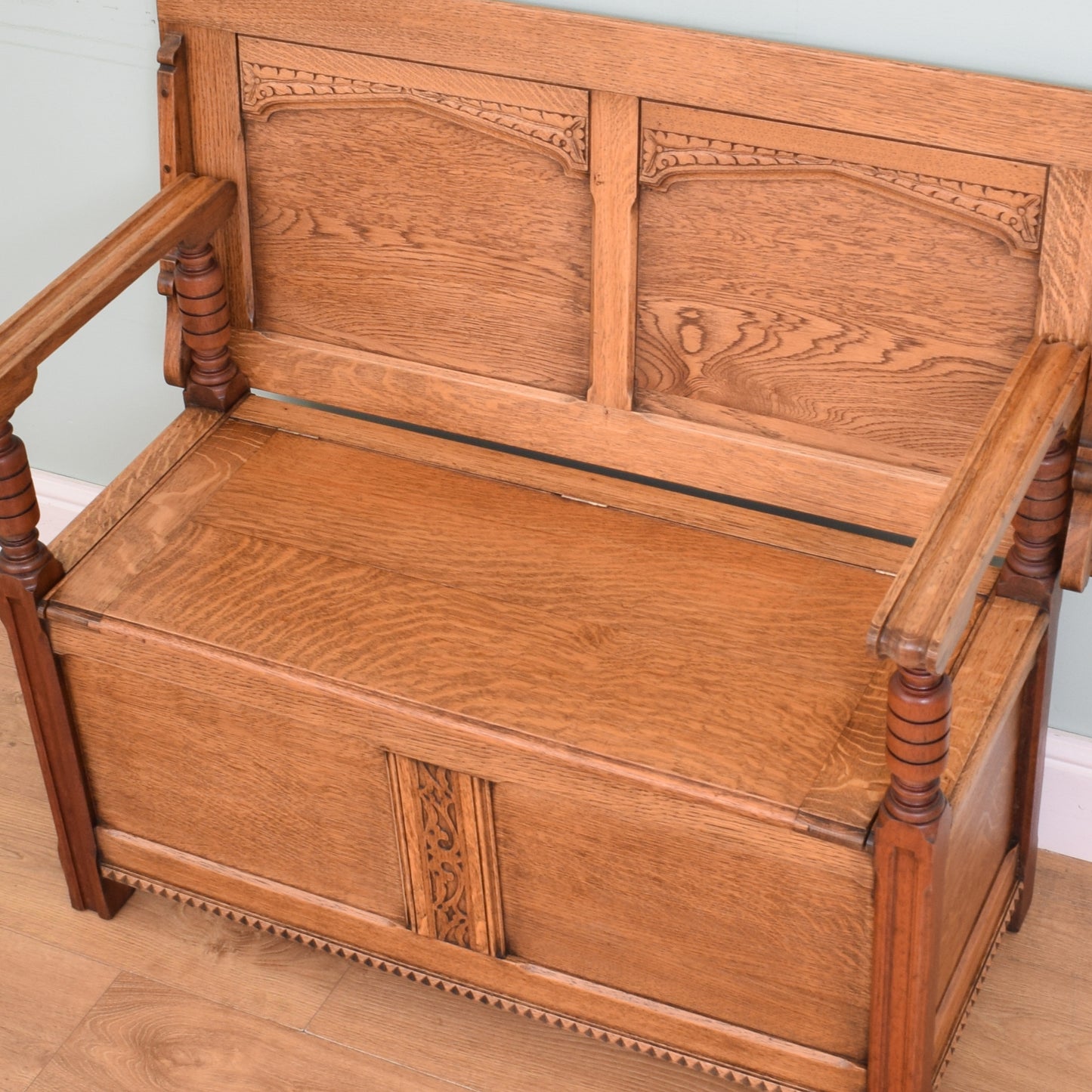 Vintage Oak Monks Bench