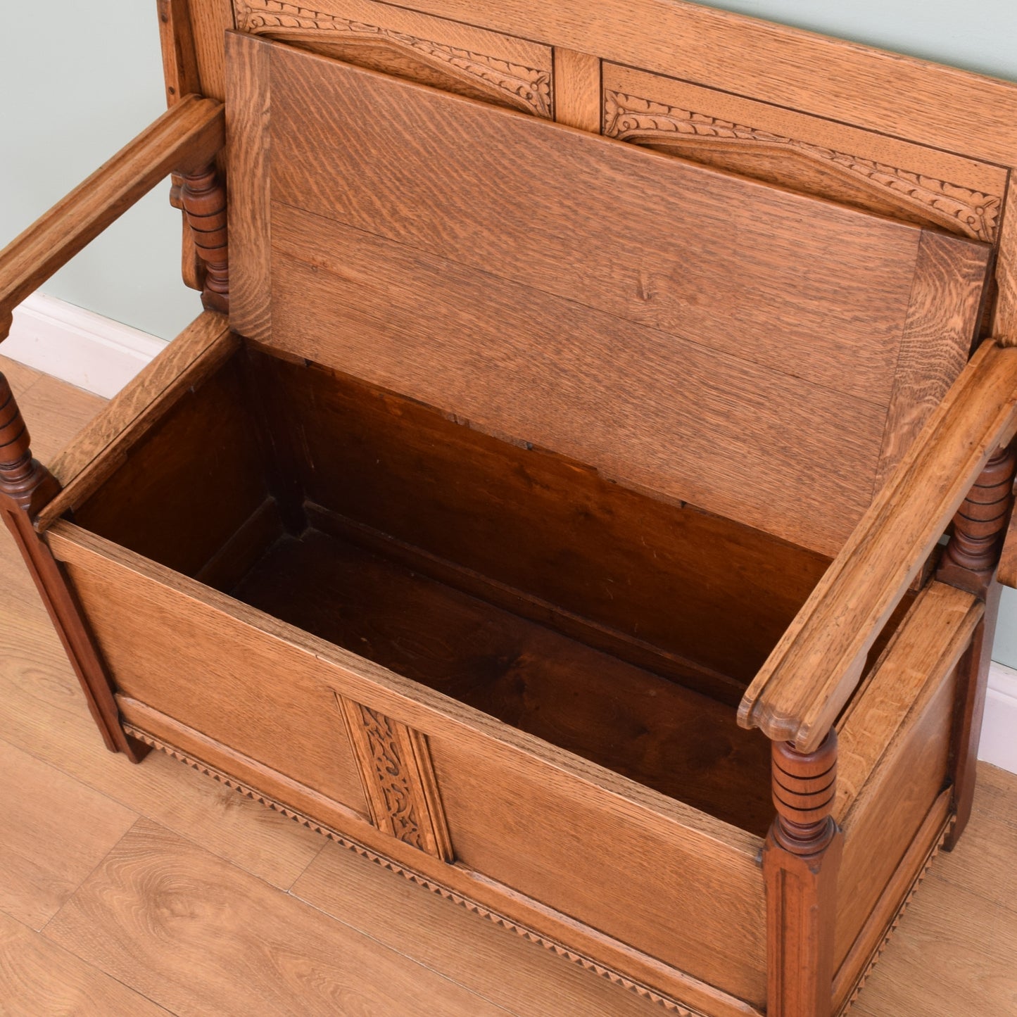 Vintage Oak Monks Bench