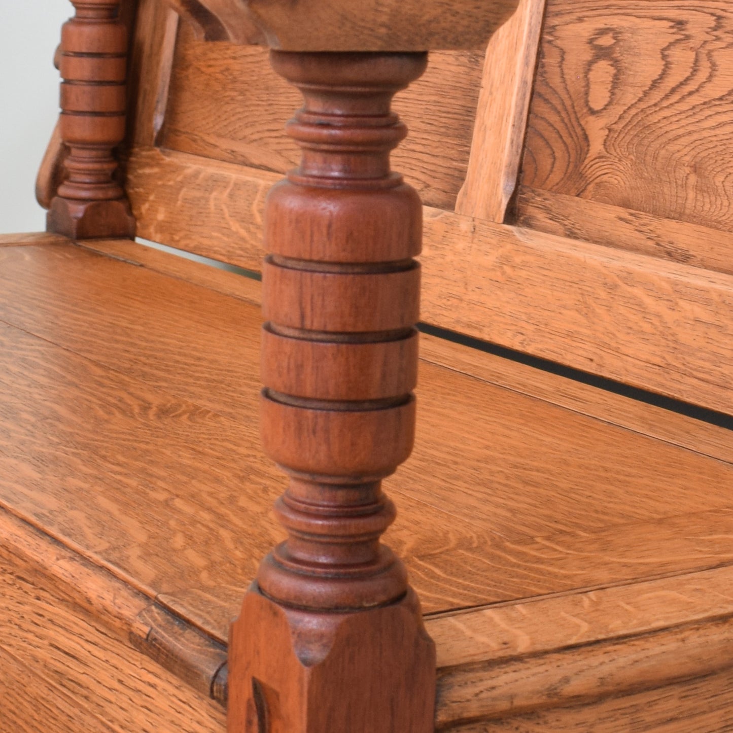 Vintage Oak Monks Bench