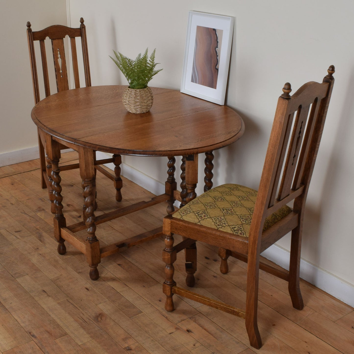 Barley Twist Table and Two Chairs
