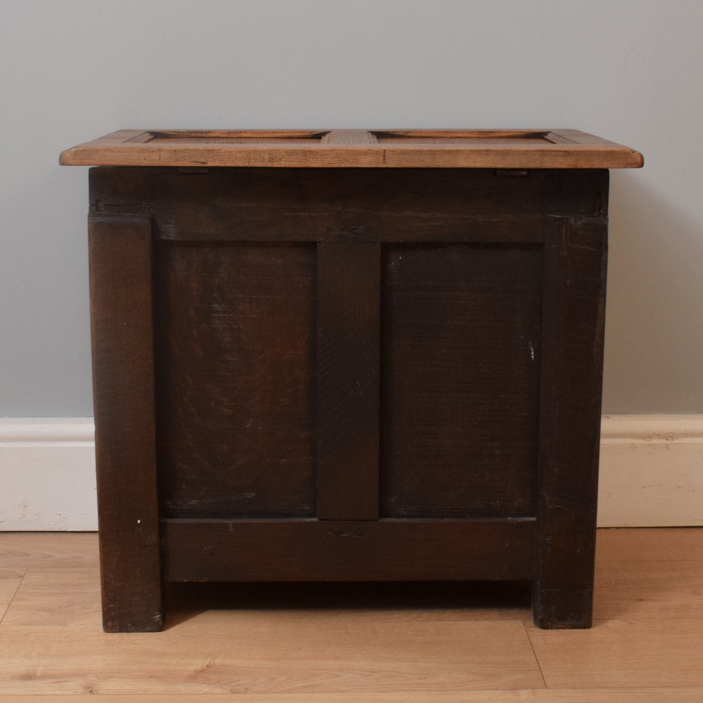 Small Carved Oak Blanket Box
