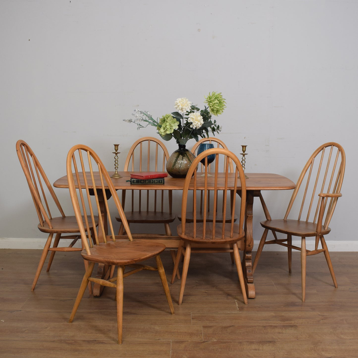 Restored Ercol Table And Six Chairs