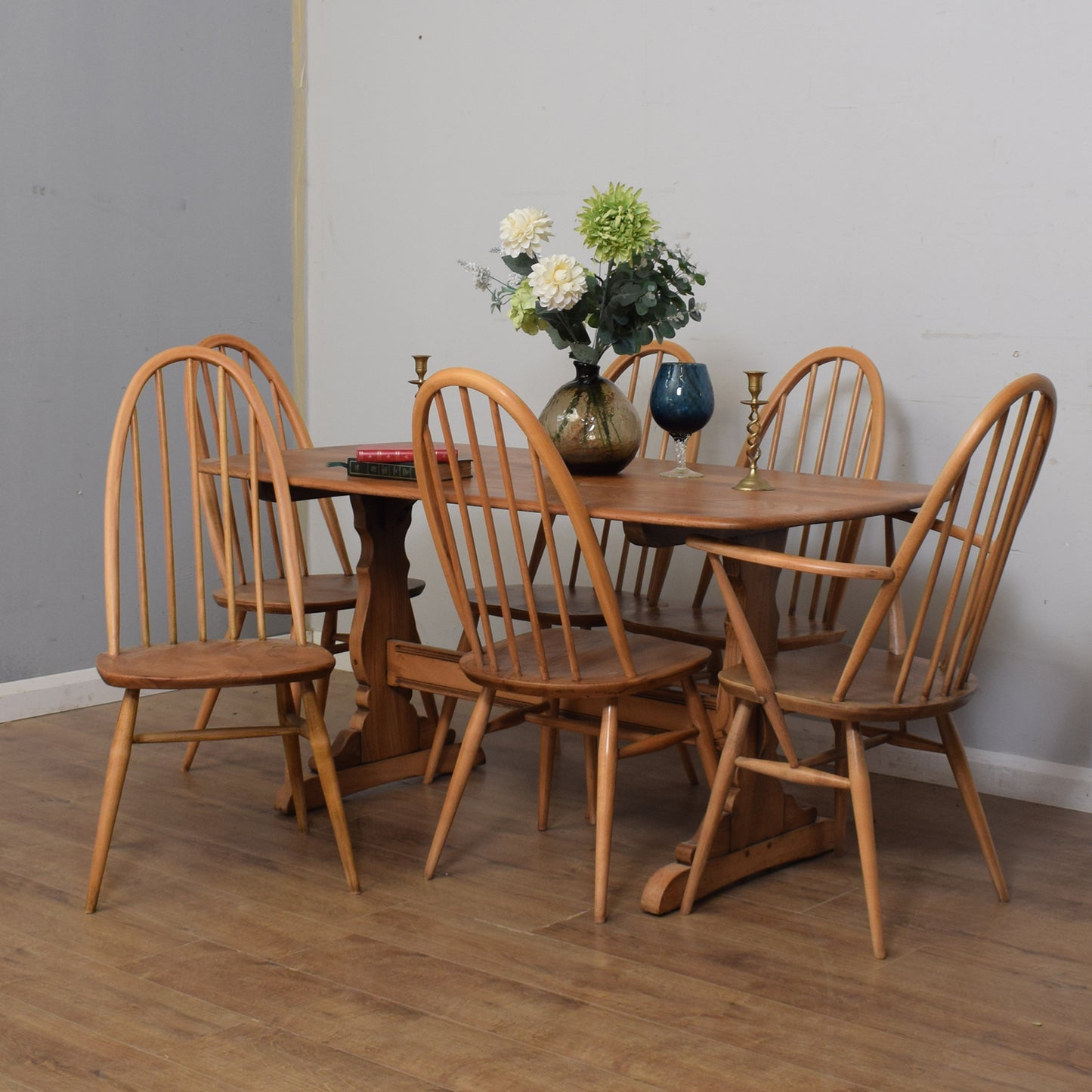 Restored Ercol Table And Six Chairs