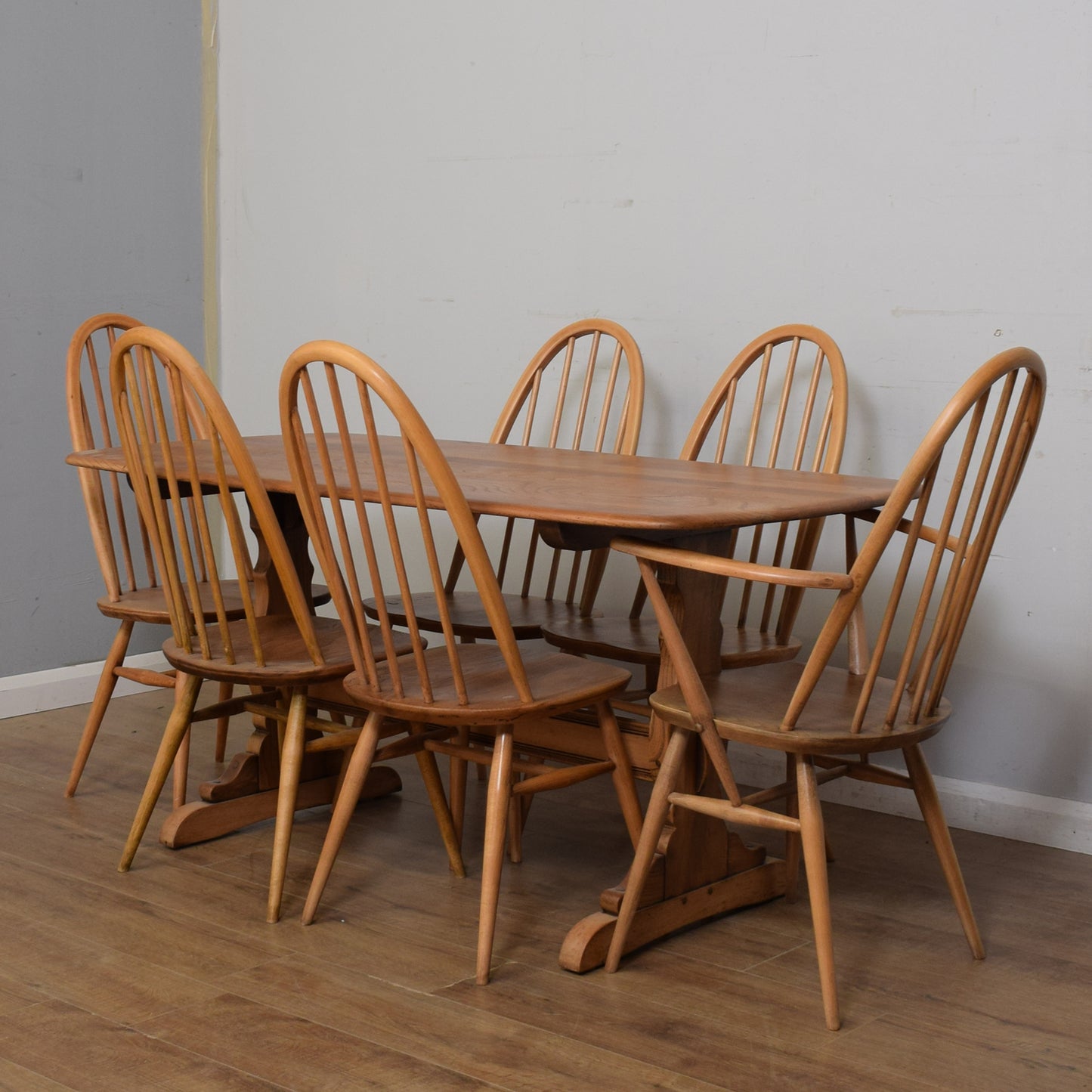 Restored Ercol Table And Six Chairs