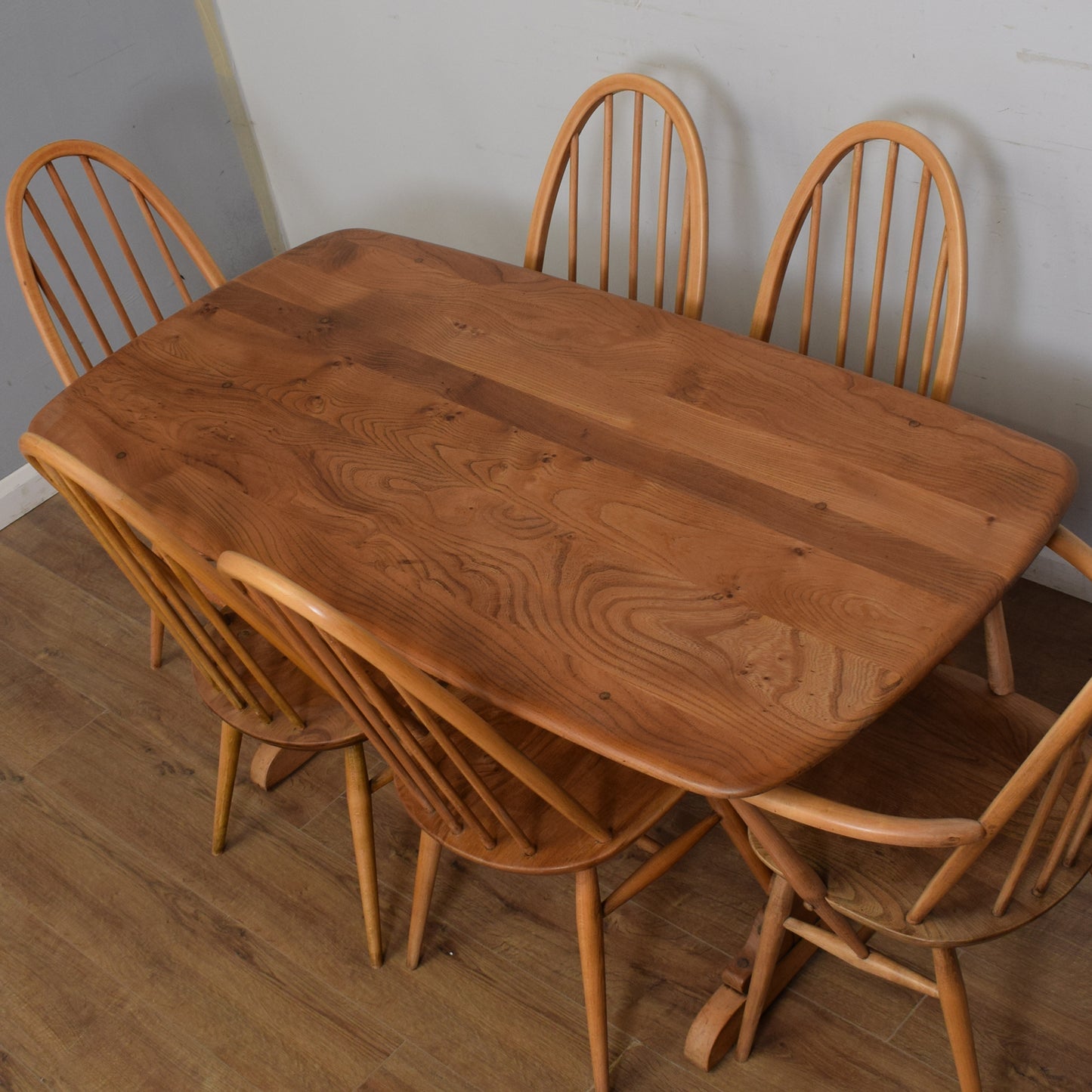 Restored Ercol Table And Six Chairs
