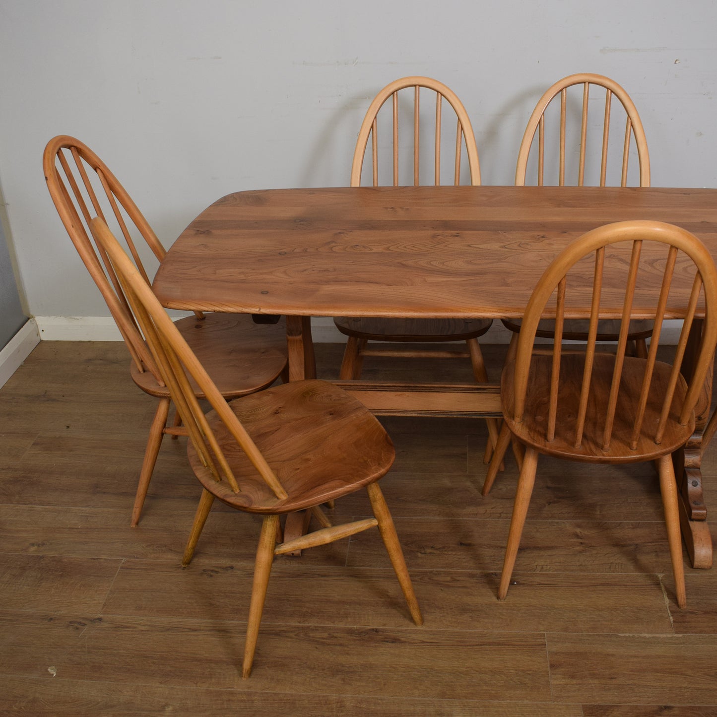 Restored Ercol Table And Six Chairs
